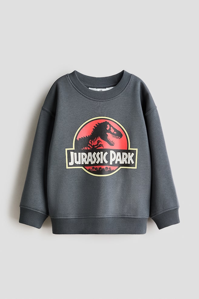Printed sweatshirt - Dark grey/Jurassic World/Cream/Cars/Navy blue/Pokémon/Beige/Jurassic World/Blue/Mickey Mouse/Dark grey/Jurassic Park/White/Marvel Comics/Dark blue/Sesame Street/Black/Minecraft/Light green/Minecraft - 1