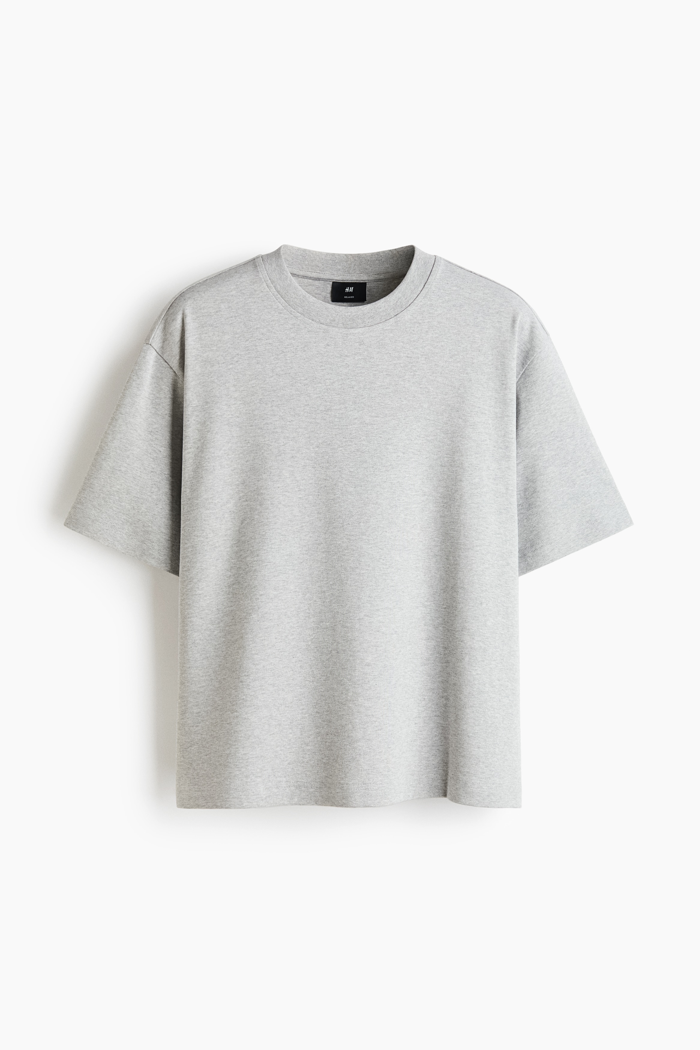 リラックスフィット インターロックTシャツ - グレーメランジ/クリーム/ブラック/プラムパープル