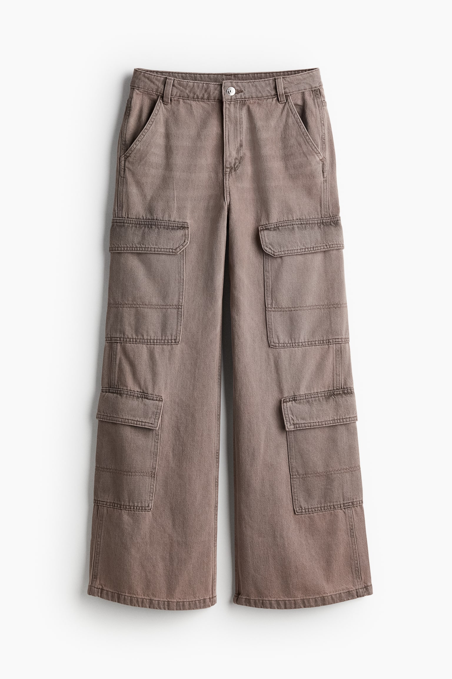 Denim cargo trousers - Greige/Black/Grey - 2