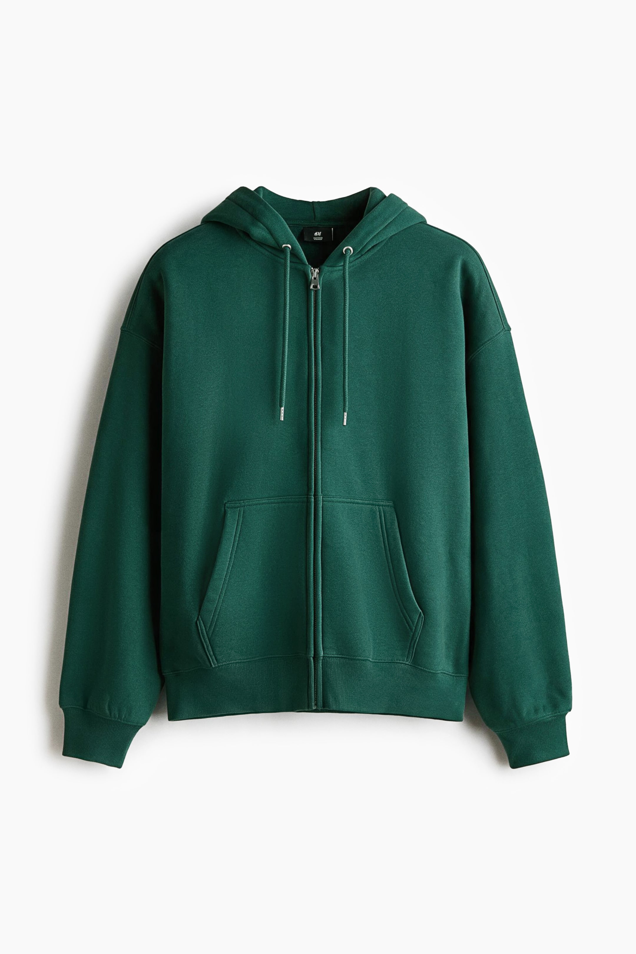 View larger image: Oversized Fit Zip-through hoodie - Dark green - Men | H&M 1