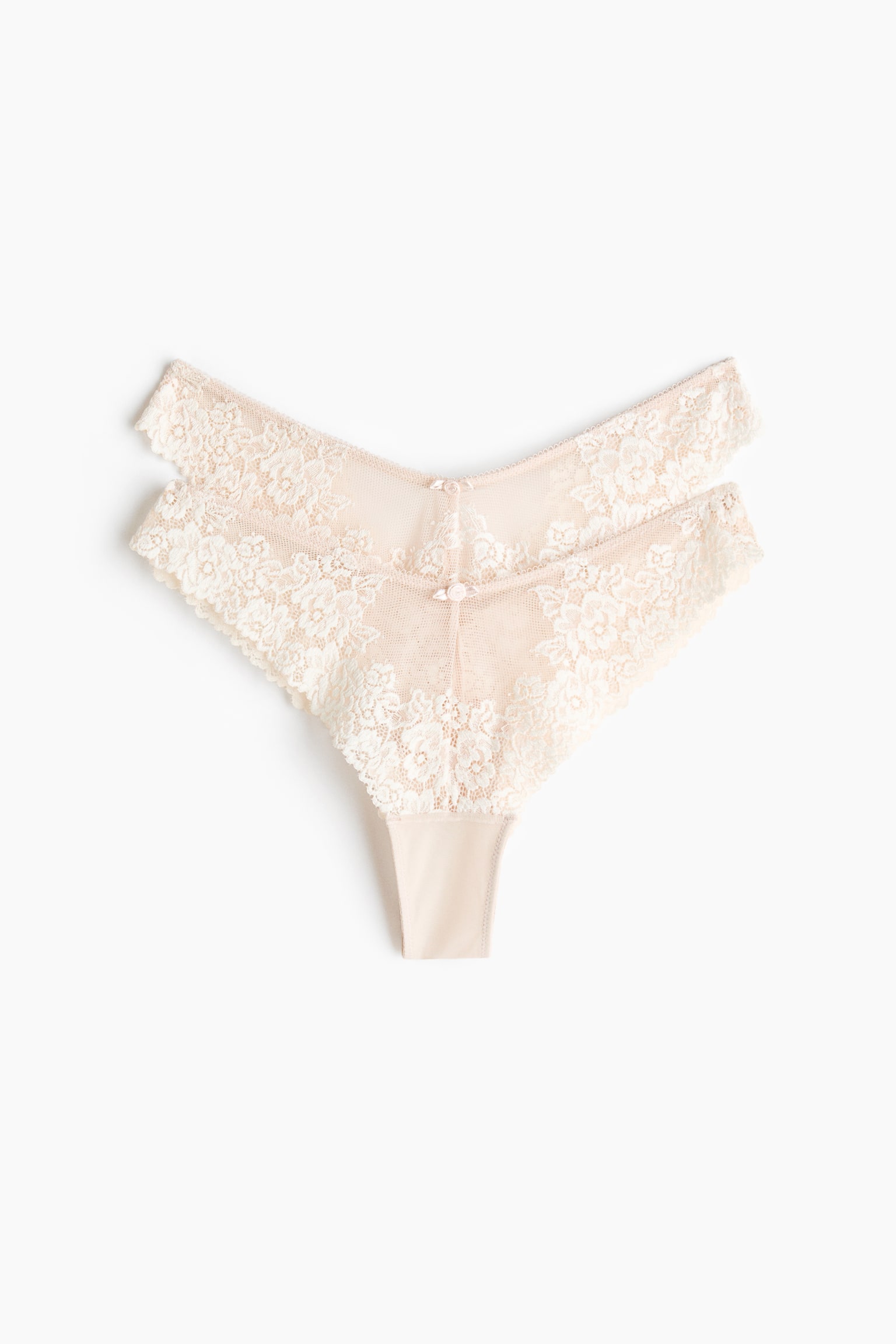 2-pack lace Brazilian briefs - Light beige/White/Powder pink/Cream/Burgundy/Black/Cream/Burgundy/Cream/Brown/Dark blue/White/Light pink/Cream - 1