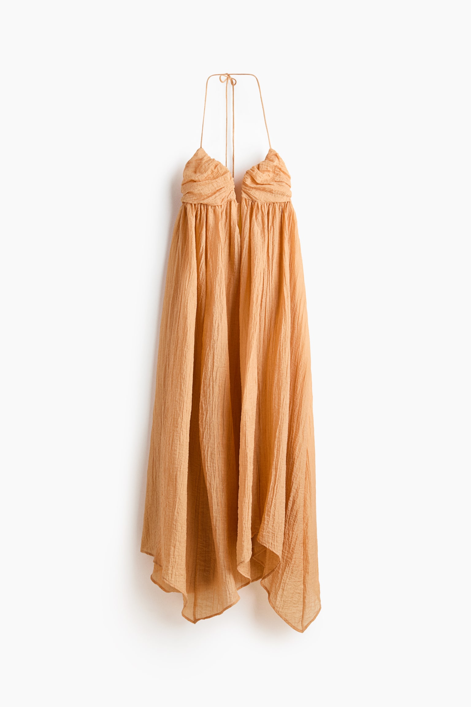 Abito halterneck con scollo a cuore - Arancione polvere - 1