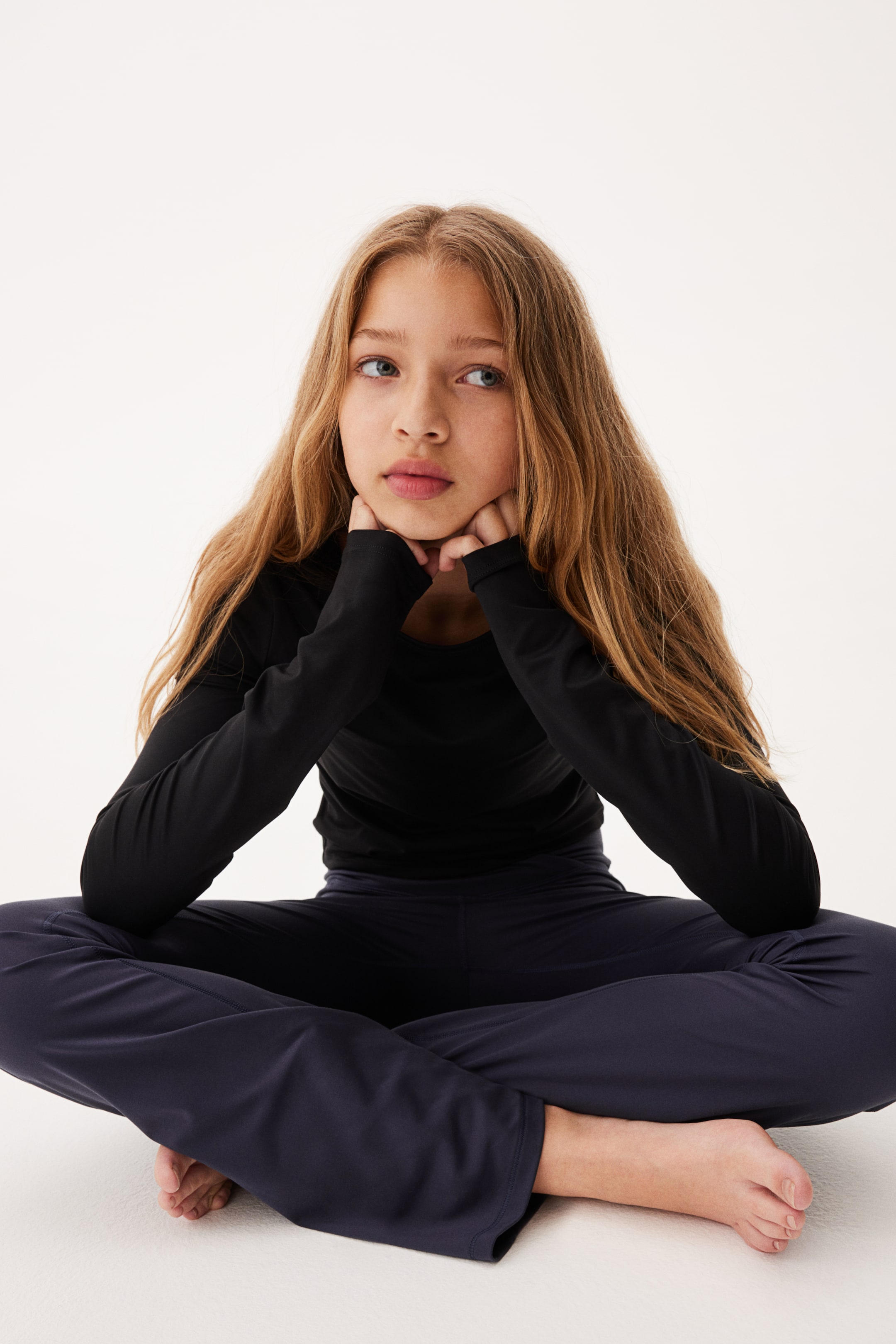 Flared Sports Leggings in SoftMove™ - Navy blue - Kids | H&M US