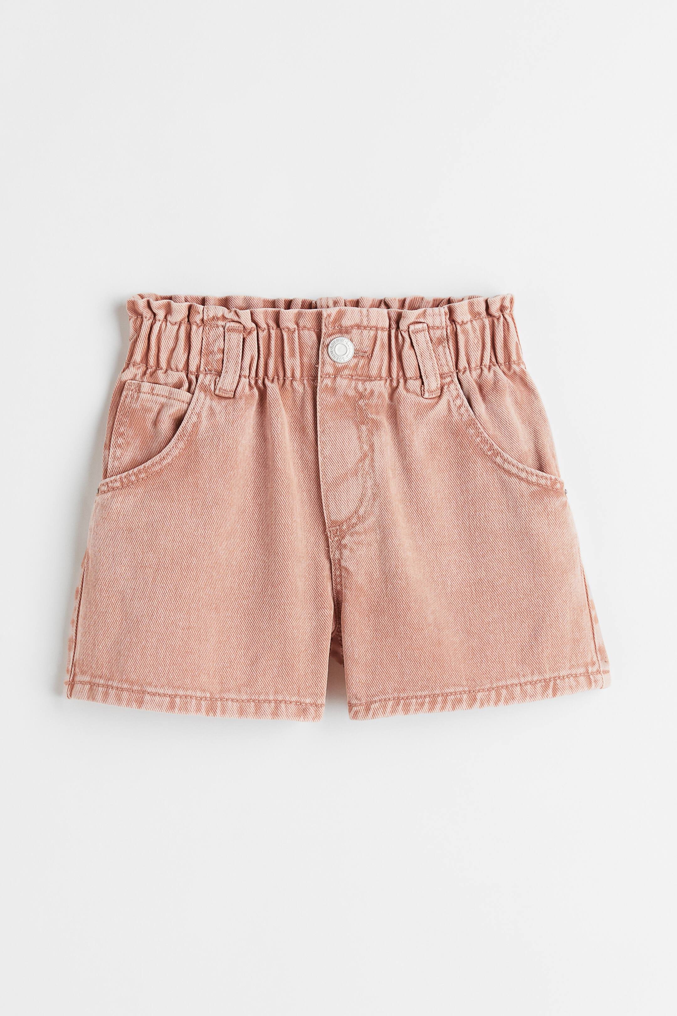 Se større billede: Relaxed Fit paperbag-shorts i twill - Mørk beige - BØRN | H&M DK 1