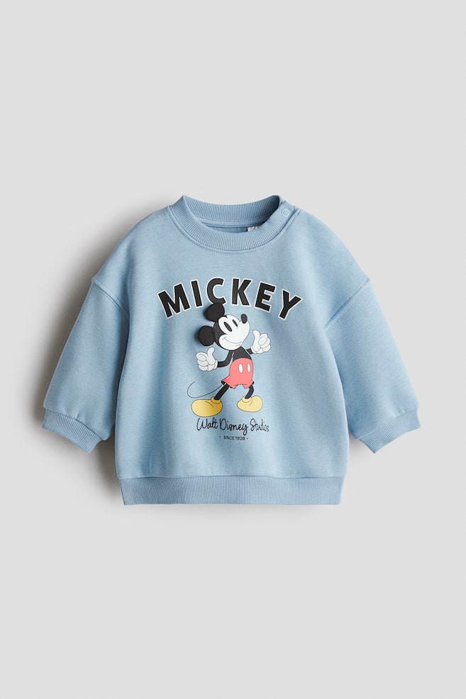 Felpa con stampa - Azzurro/Topolino/Rosso scuro/Topolino/Grigio chiaro/Topolino - 1