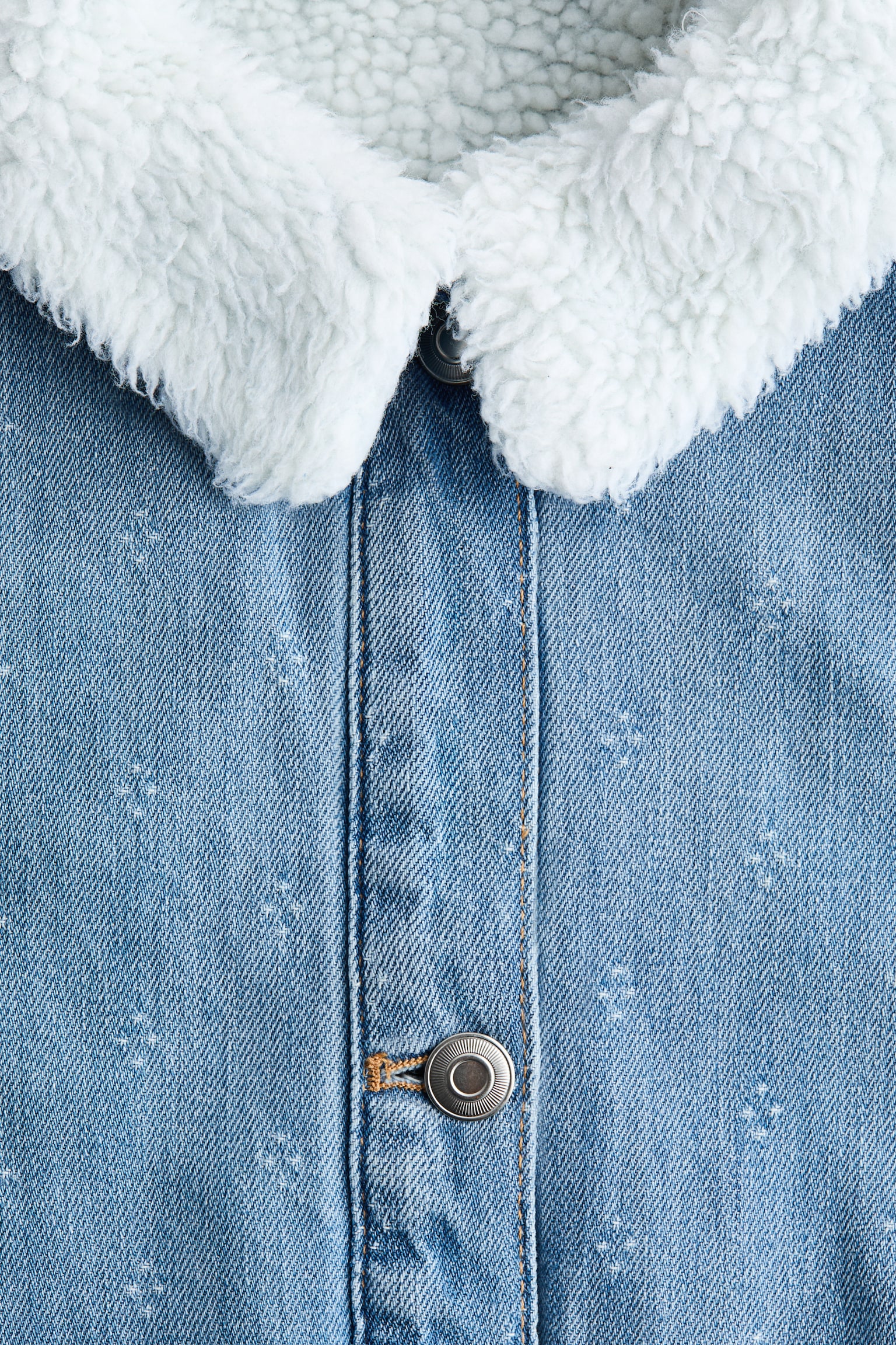Женская куртка H&M Denim with Collar, цвет: Джинсовый синий — фото 6