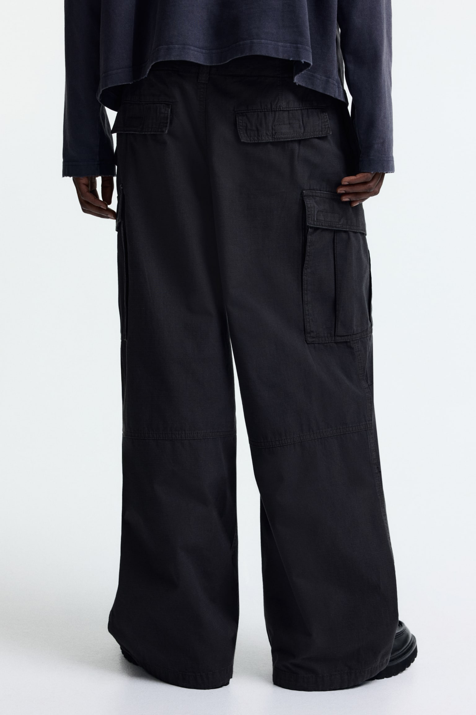 Loose Fit Cargo trousers - Dark grey/Black/Beige - 3