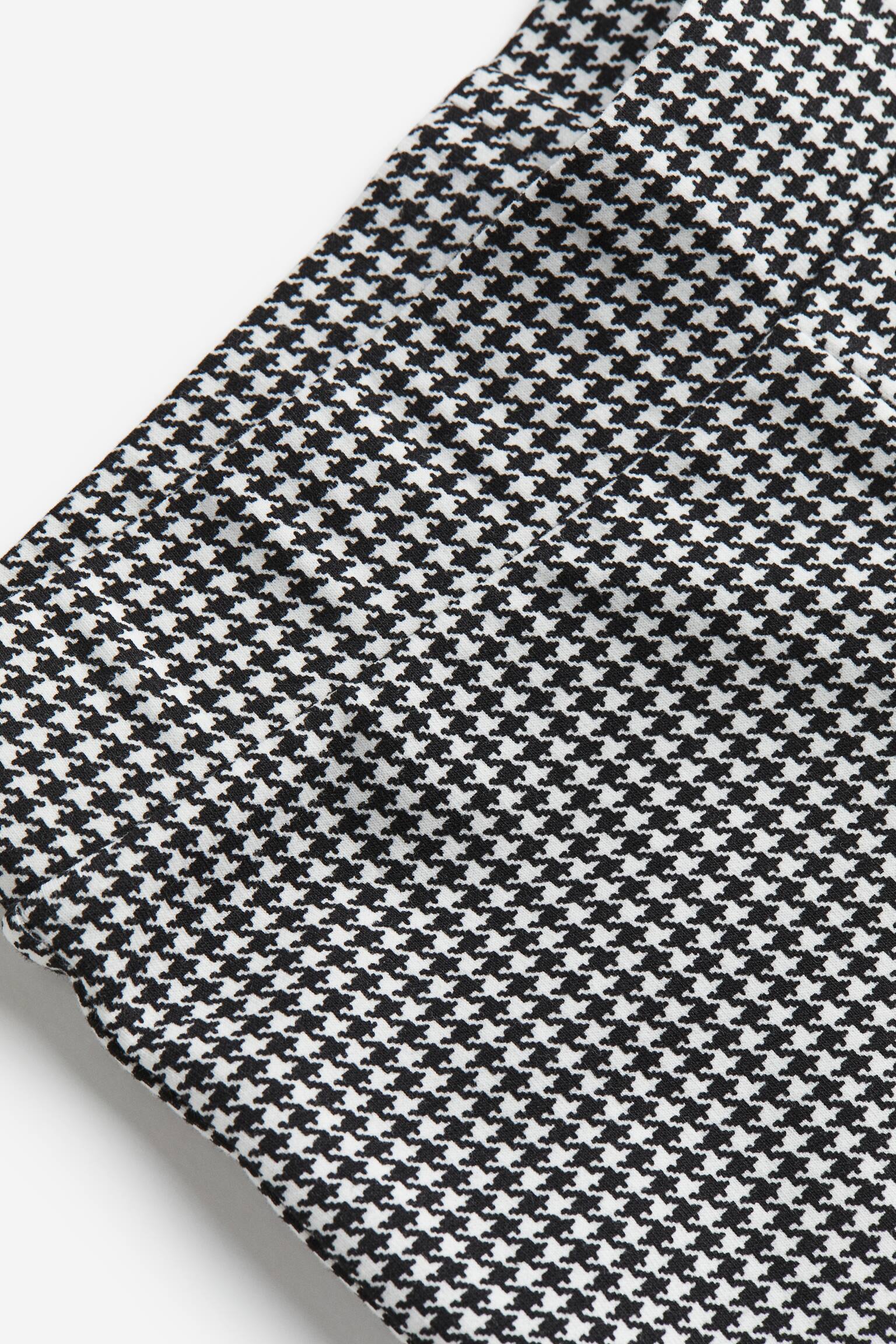 Quần legging ống loe - Màu trắng/Hoa văn răng chó - 2