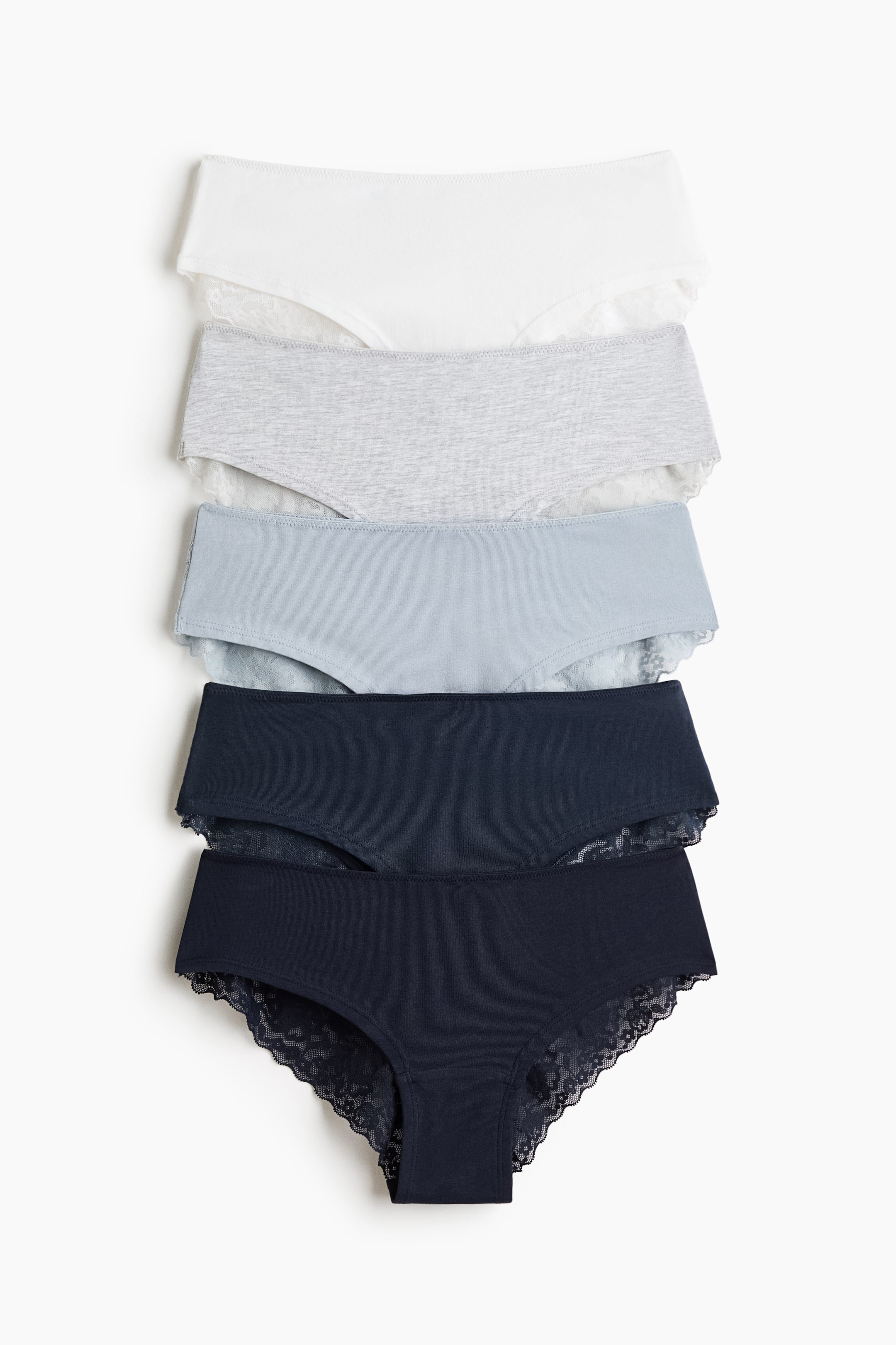 View larger image: 5-pack hipster briefs - Navy blue/Light dusty blue - Ladies | H&M 1