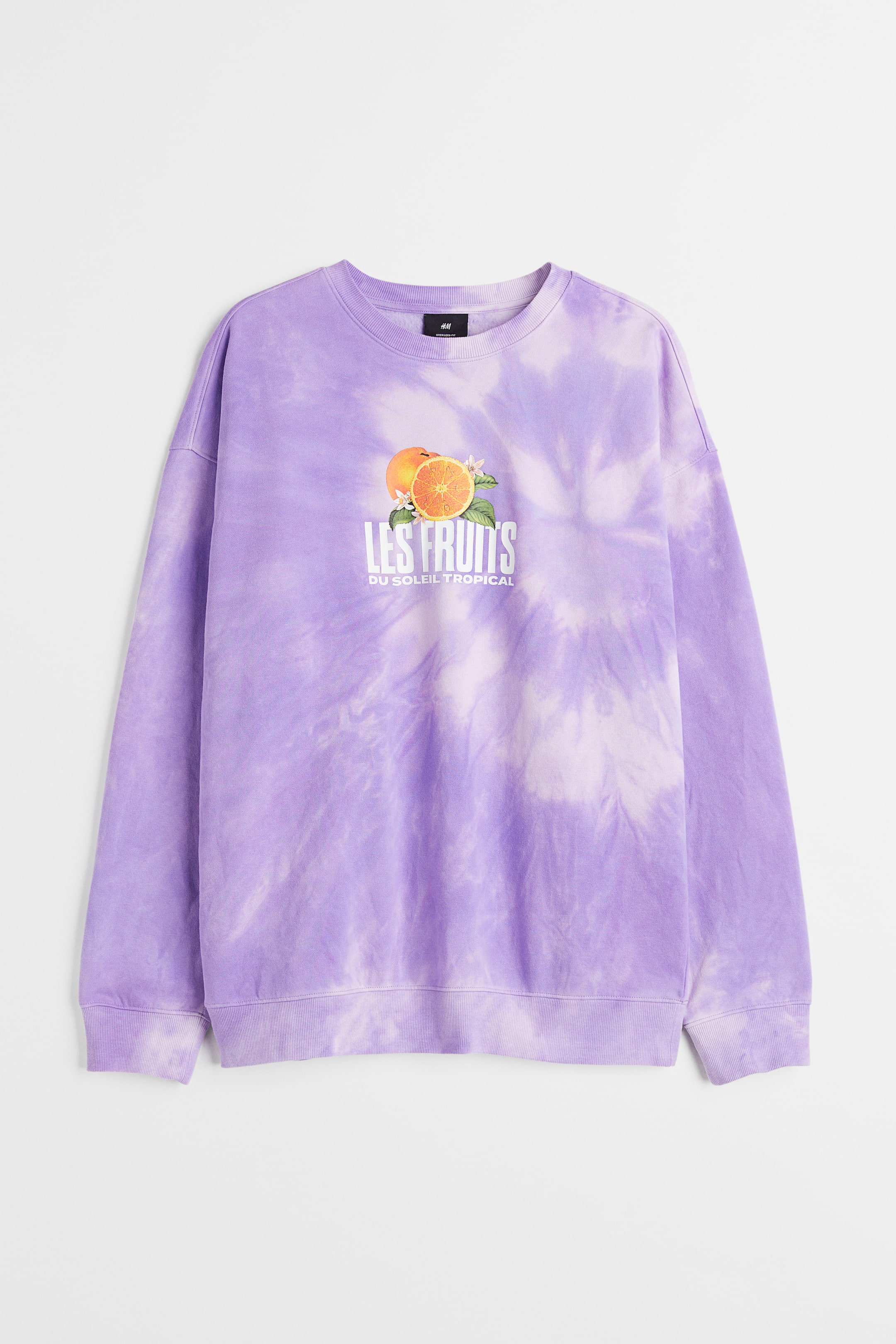 View larger image: Oversized printed sweatshirt - Purple/Oranges - Men | H&M 1
