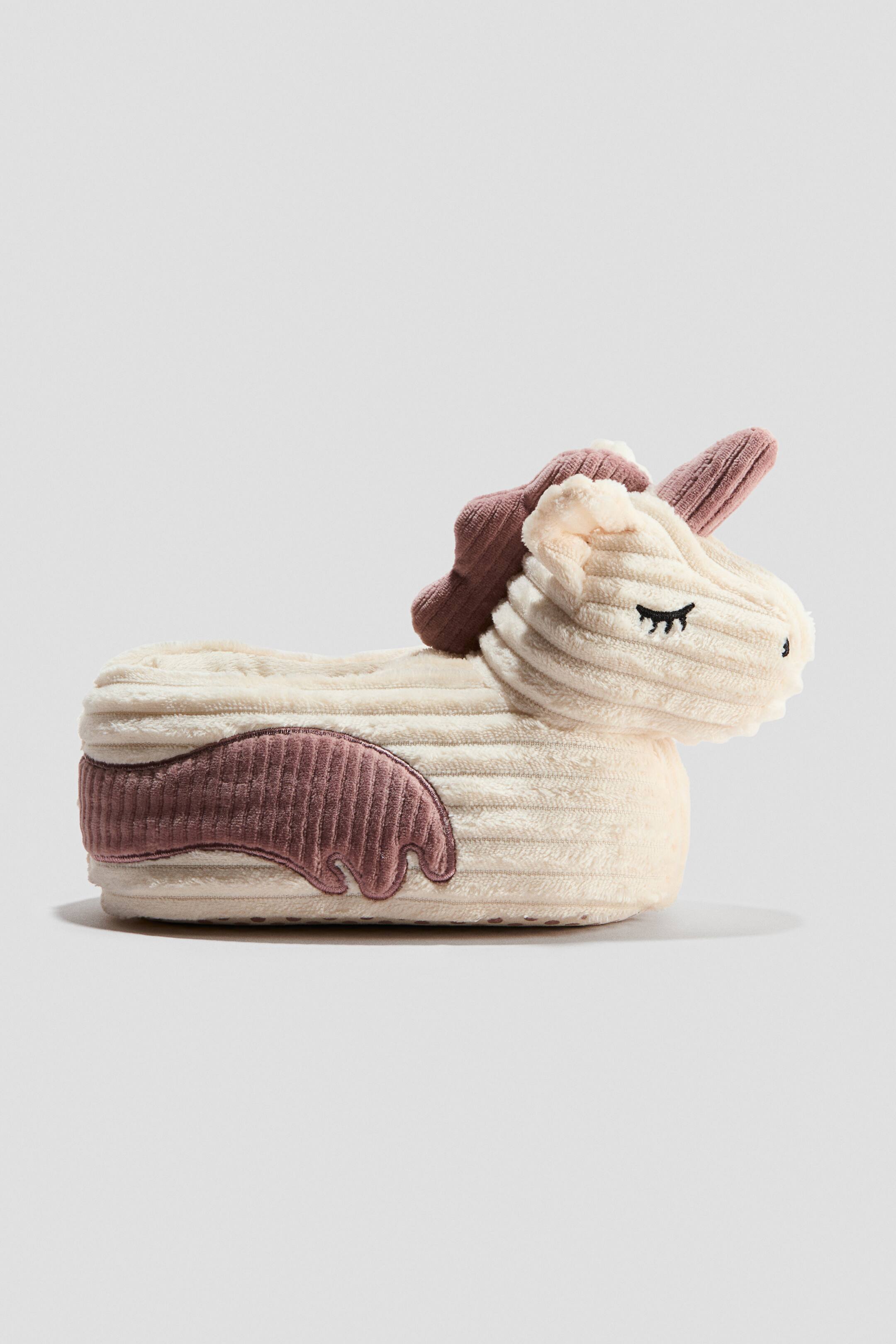 View larger image: Soft unicorn slippers - Light beige/Unicorn - Kids | H&M 1