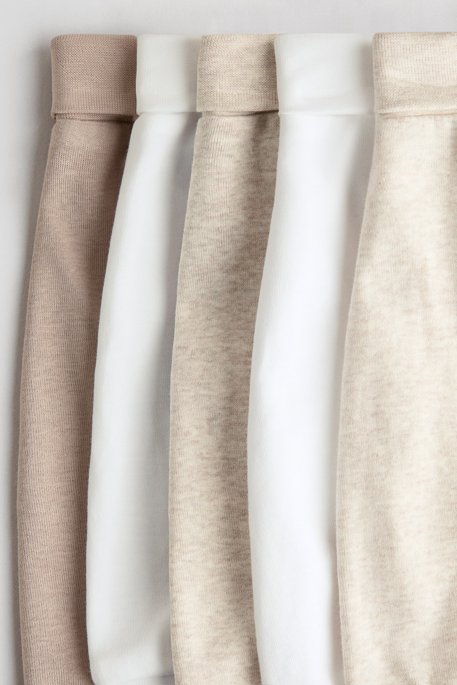 5'li Katlanır Belli Pantolon - Bej/Beyaz/Tozlu pembe/Beyaz - 4