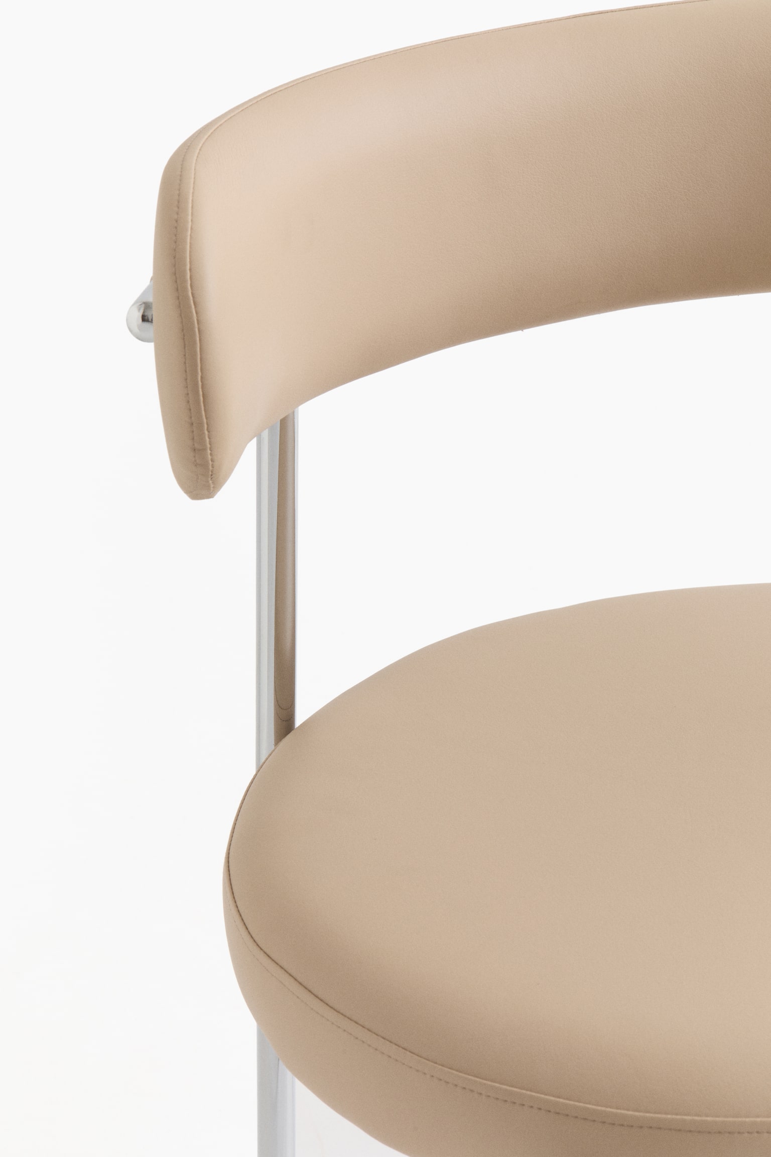 Vegan Læder Spisebordsstol 2-pack - Pu, Beige - 3