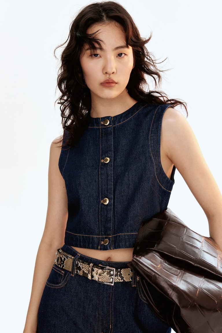 Gilet sans manches en denim