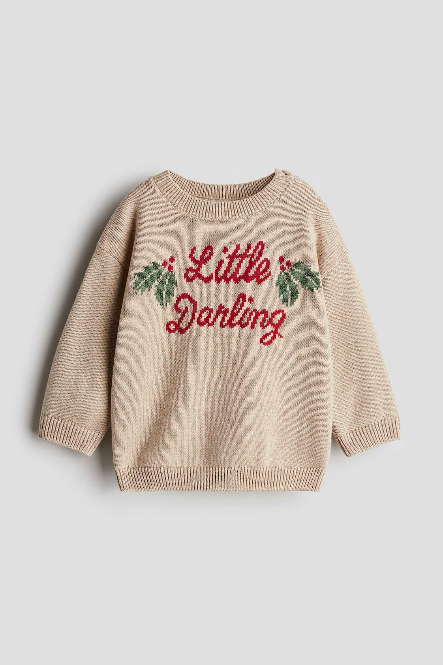 Jacquard-knit jumper - Beige/Little Darling/Red/Bow/Light grey/Bunny/Light pink/Cat/Dark grey/Flowers - 1