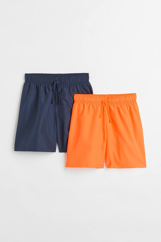 2-pack swim shorts - Orange/Navy blue/Khaki green/Lime green/Blue/Black/Turquoise/Orange/dc - 1