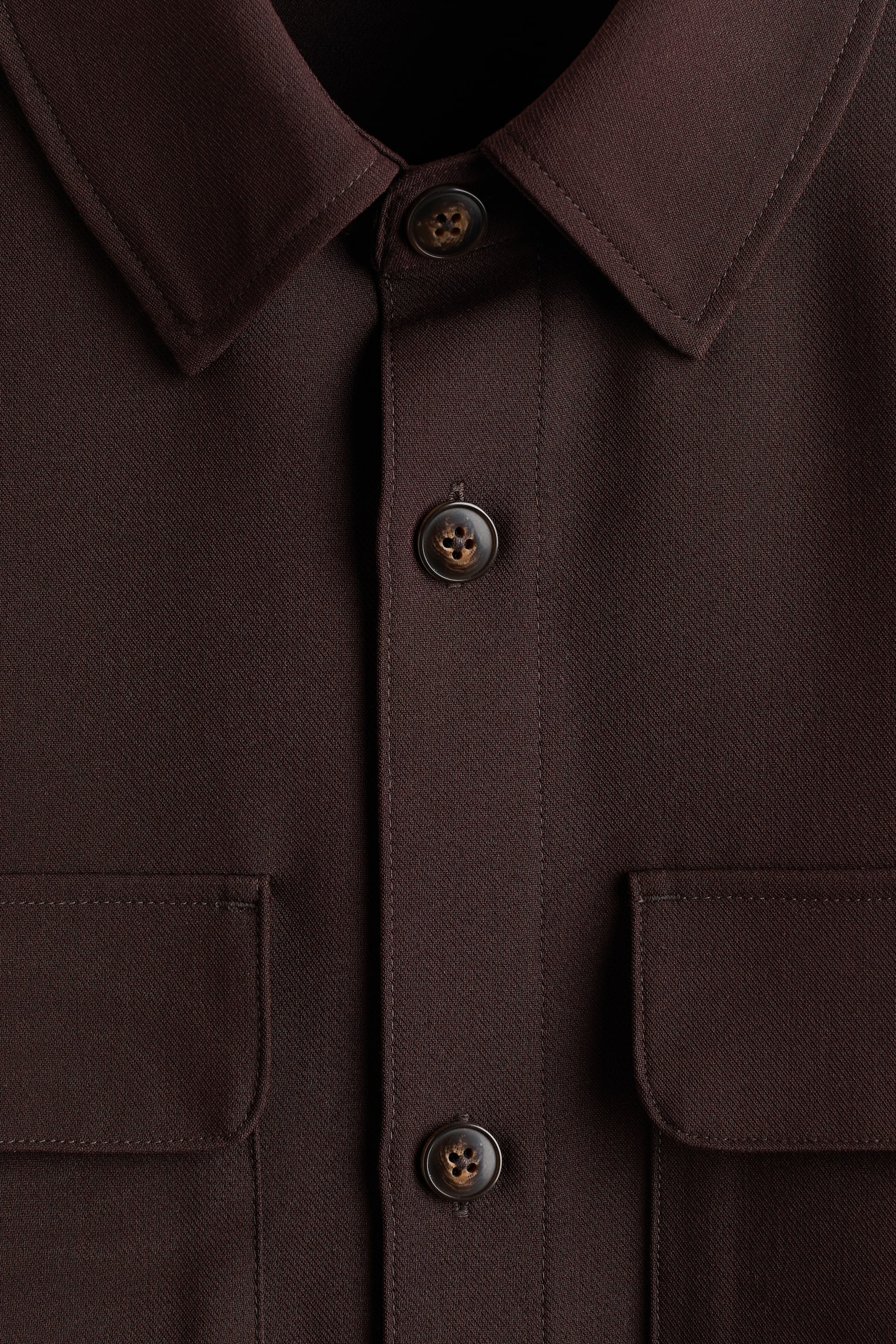 Мужская рубашка H&M Overshirt, цвет: Тёмный коричневый — фото 5