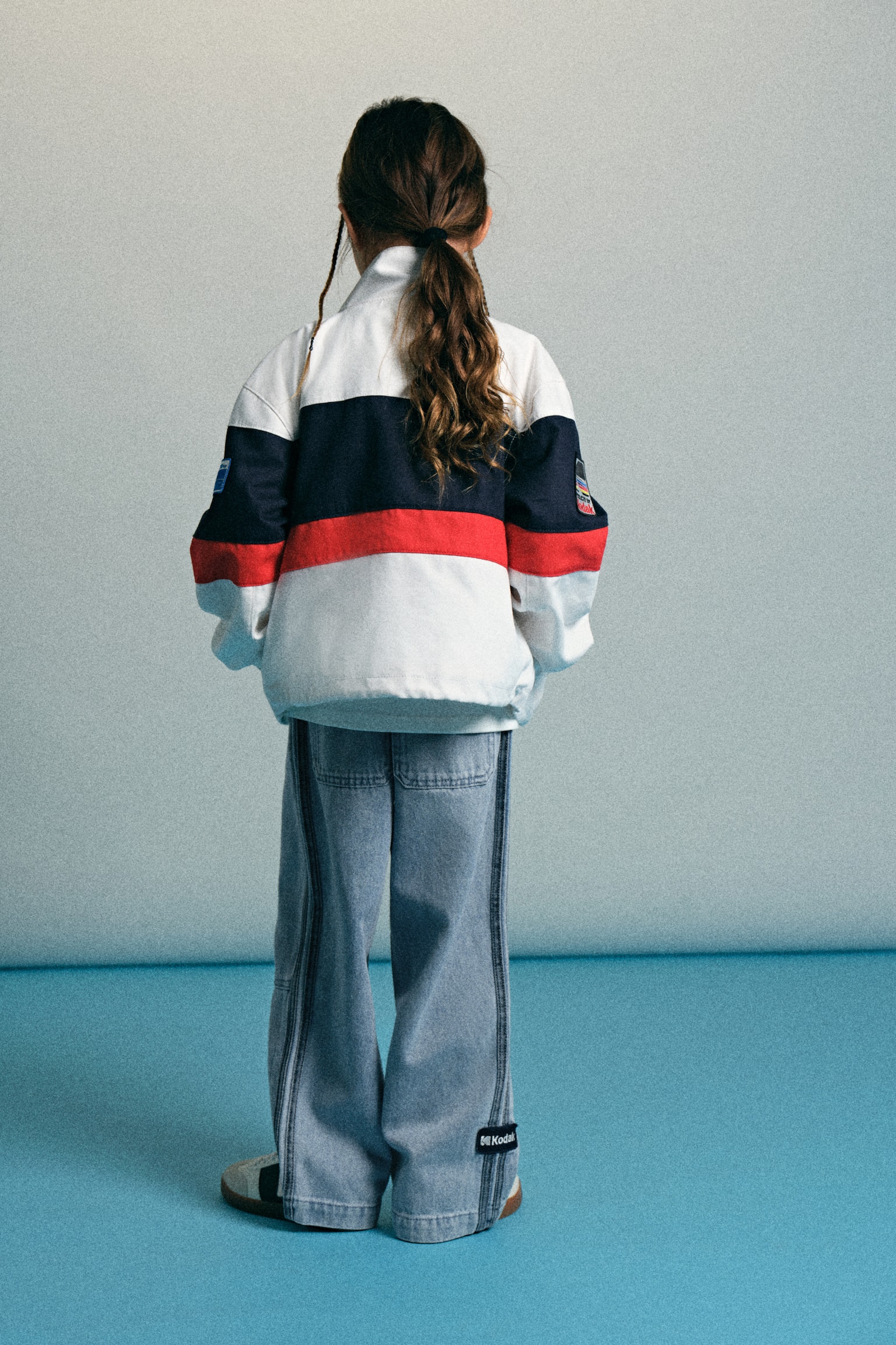 Motif-detail denim trousers - Light denim blue/Kodak - 5