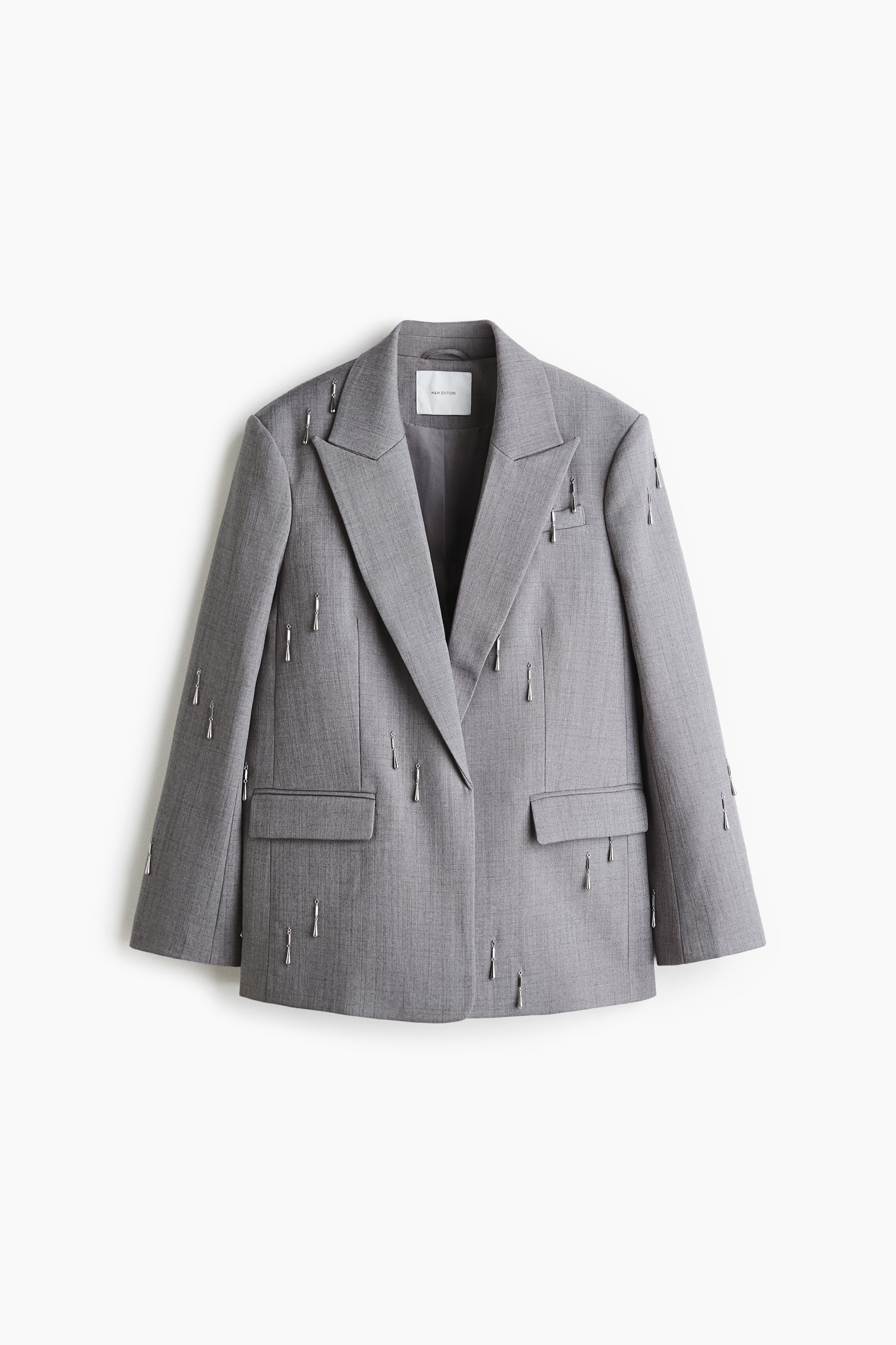 View larger image: Bead-embellished blazer - Grey - Ladies | H&M MY 7