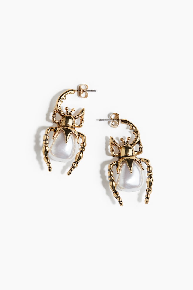 Spider-Shaped Earrings - Gold-colored - 1