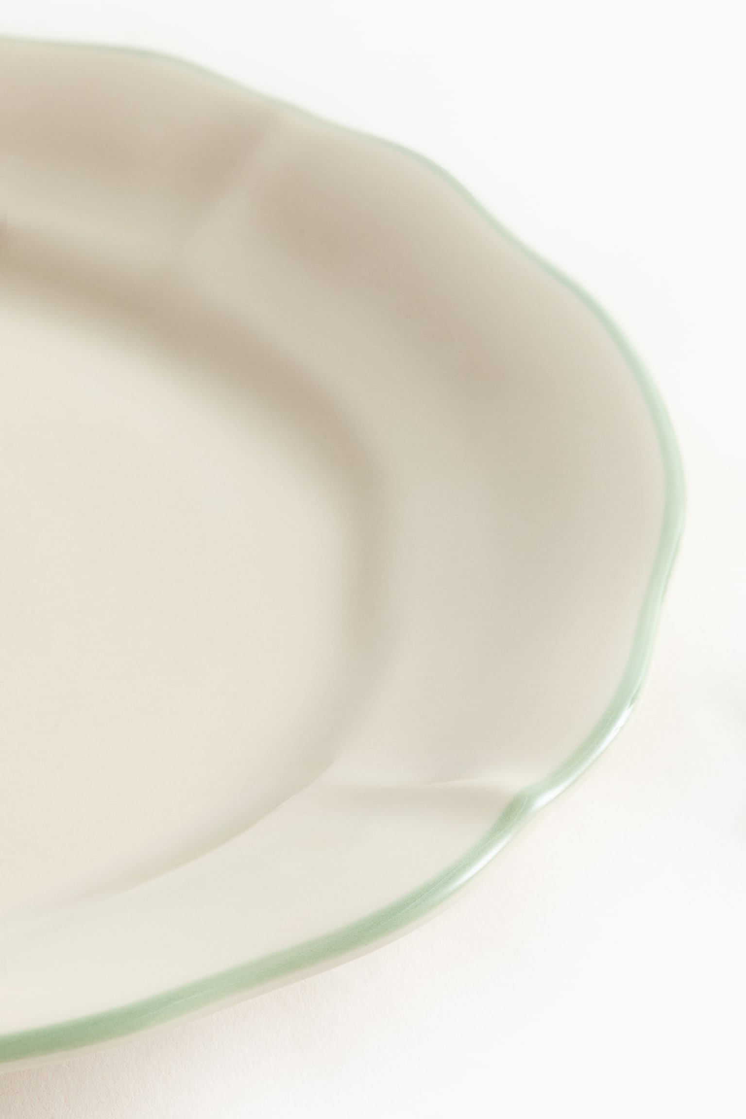 Hand-painted stoneware starter plate - Light beige/Orange - 2