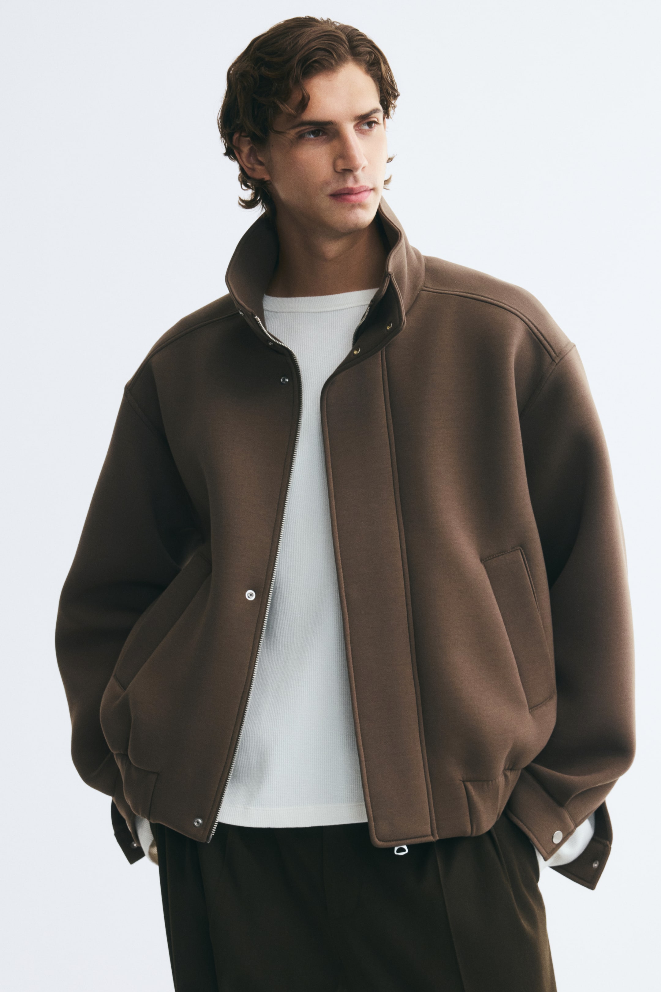 Agrandir l'image: Blouson en scuba - Taupe foncé - HOMME | H&M CH 1