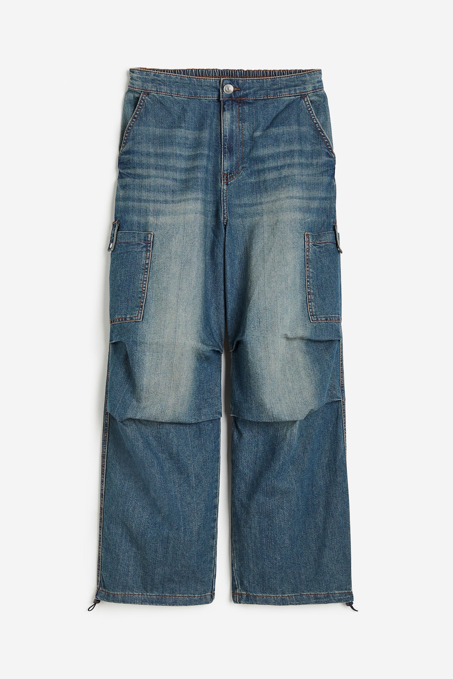 Denim Parachute Pants - Denim blue/Denim blue/Beige/Washed/Light grey - 2