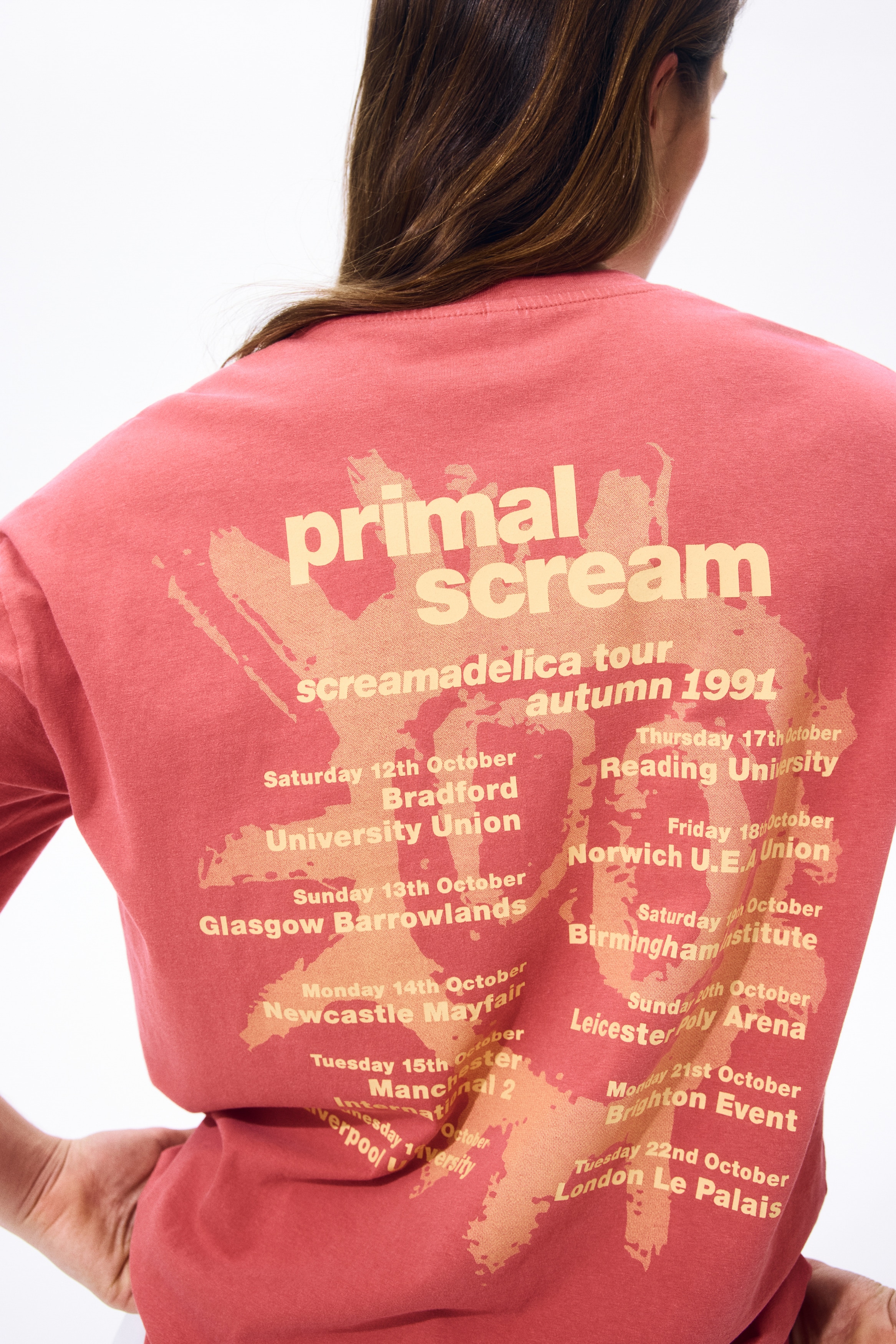 Women's Raspberry red/Primal Scream Oversized Printed T-Shirt | H&M US