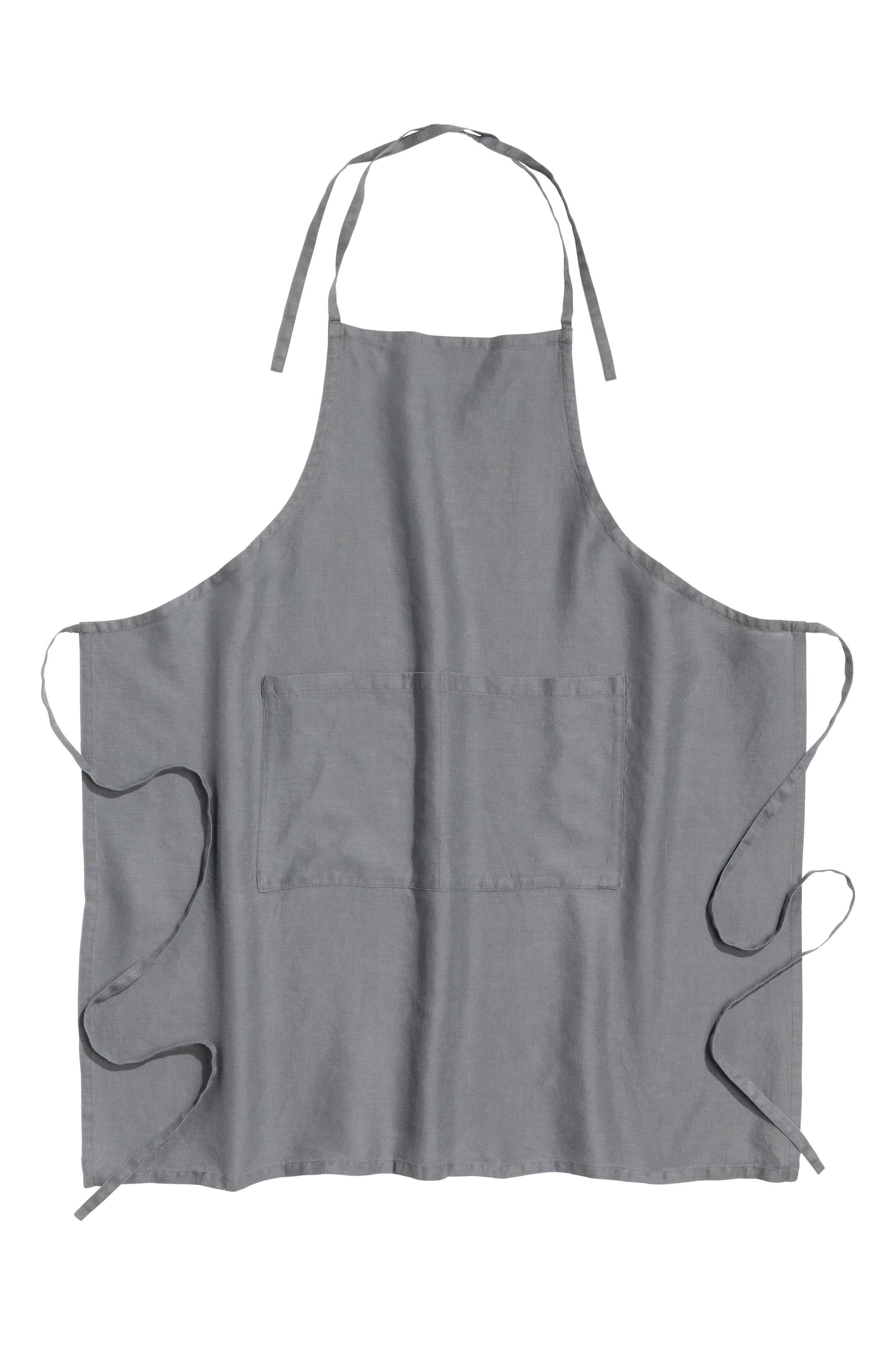 View larger image: Washed linen apron - Grey - Home All | H&M 1