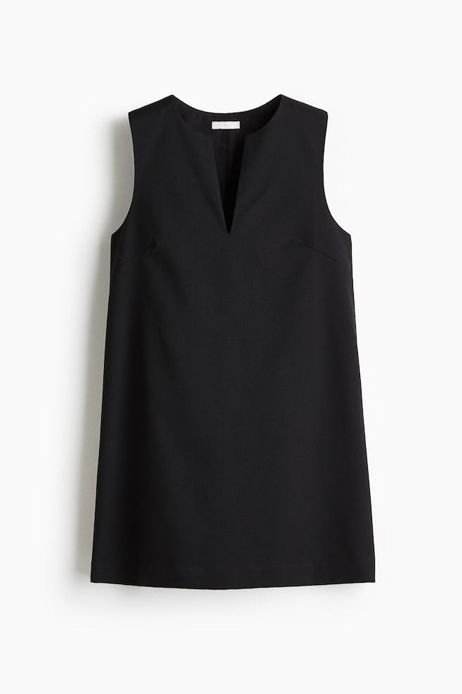 Twill shift-jurk - Zwart/Roomwit/Donkerbeige/luipaarddessin - 1