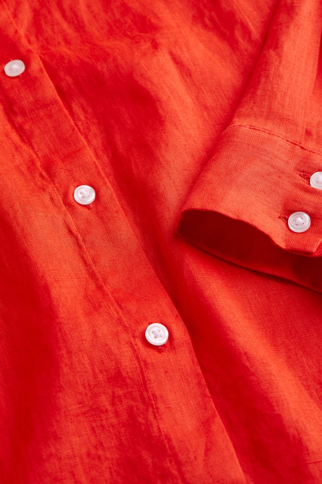 Linen shirt - Red/White - 3