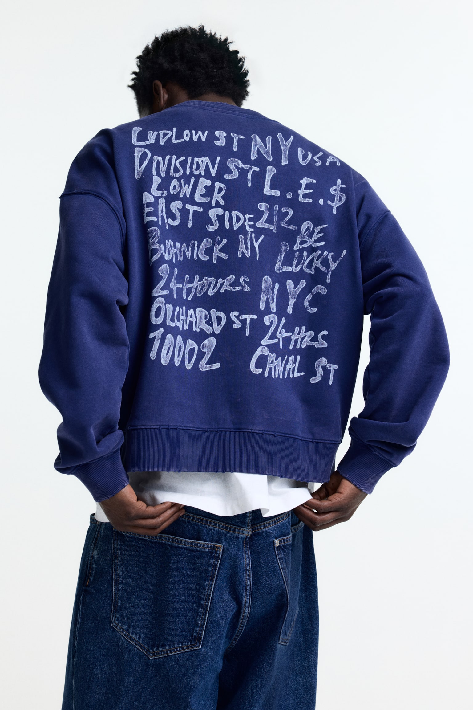 Oversized Fit Printed sweatshirt - Dark blue/Orchard St/Dark grey/Ludlow St - 5