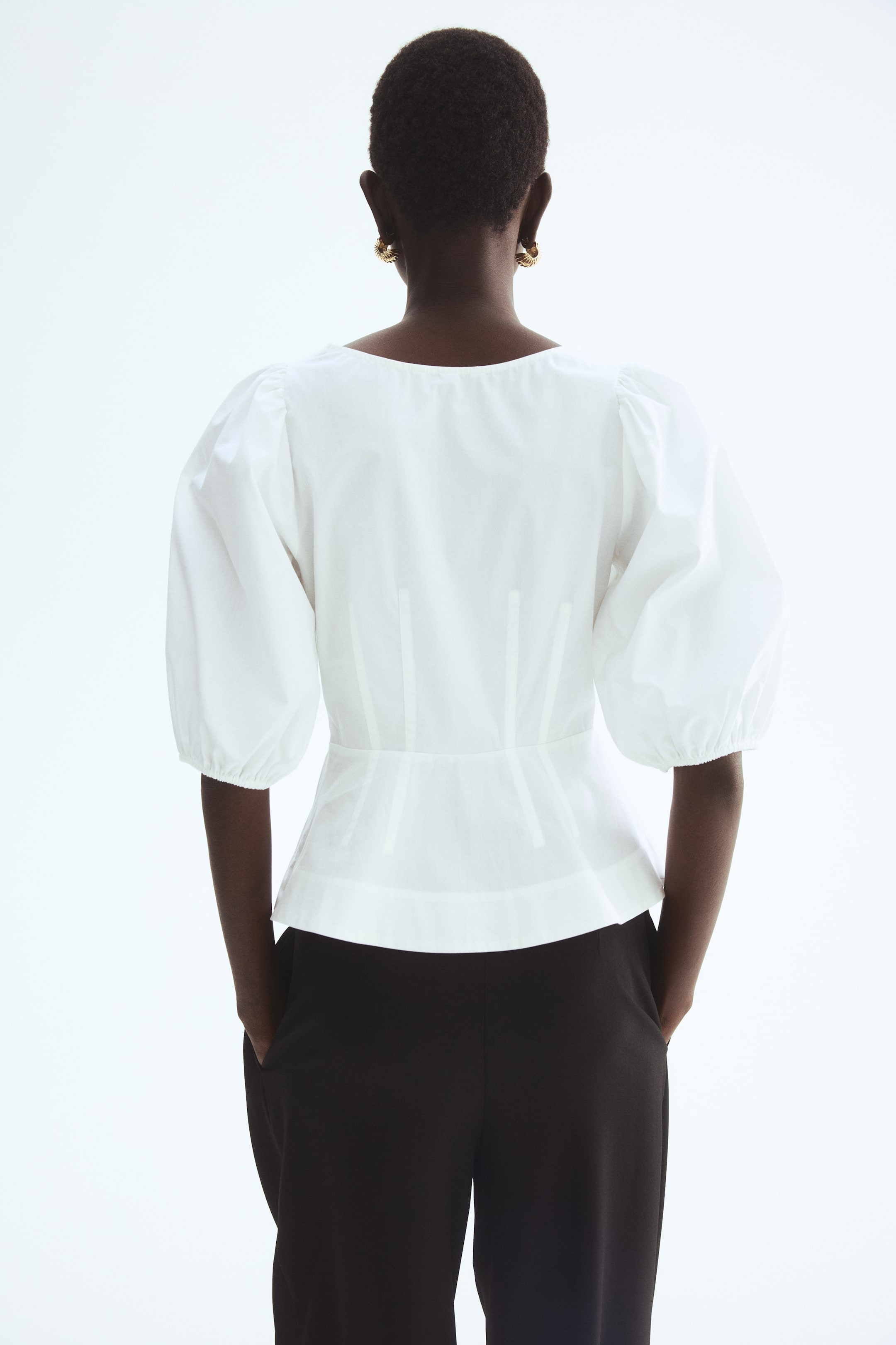 Blouse péplum en coton