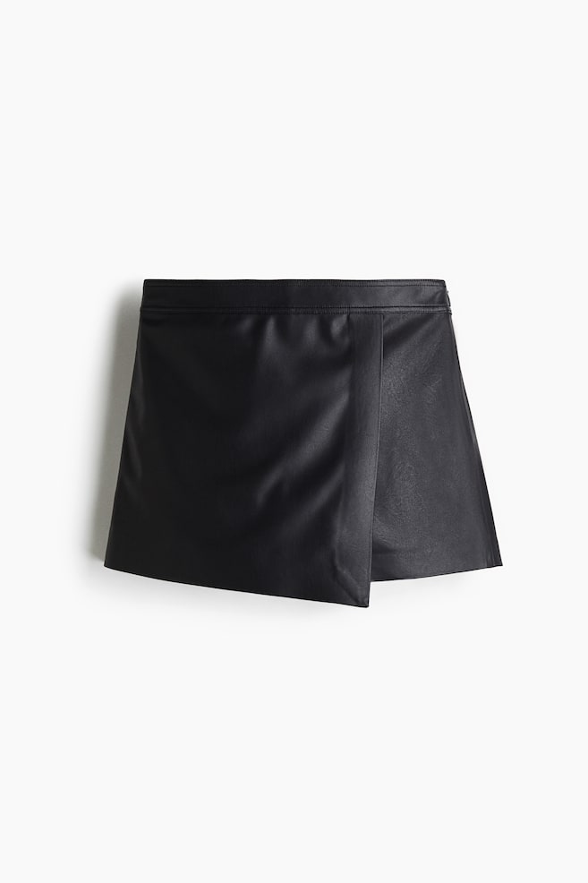 Wrap skort - Black/Khaki green - 1