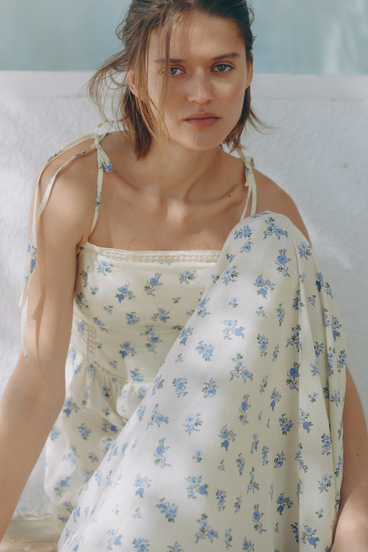Cotton Dress with Tie-Top Shoulder Straps - image 3