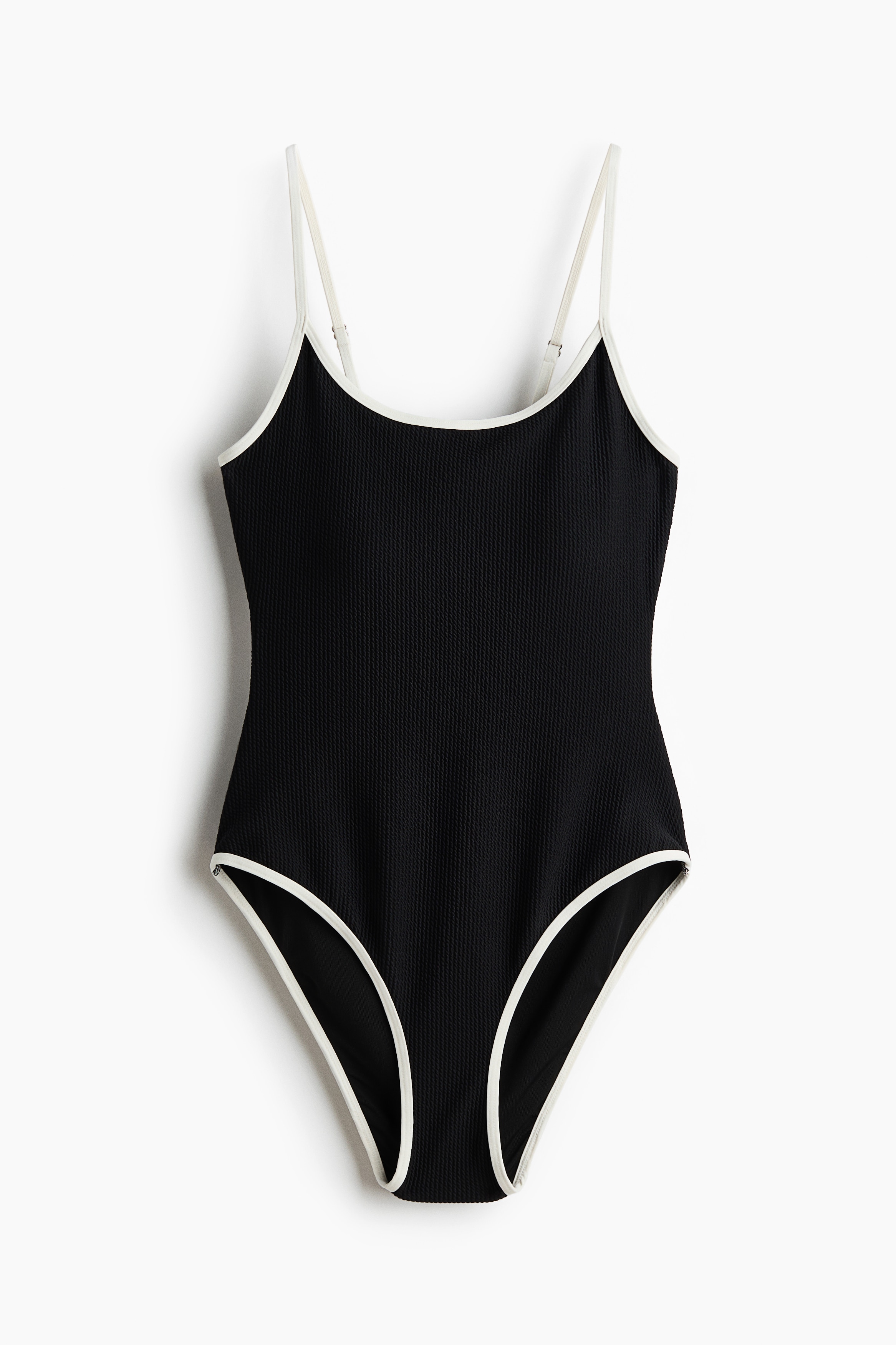 Padded-Cup Swimsuit - Black/white