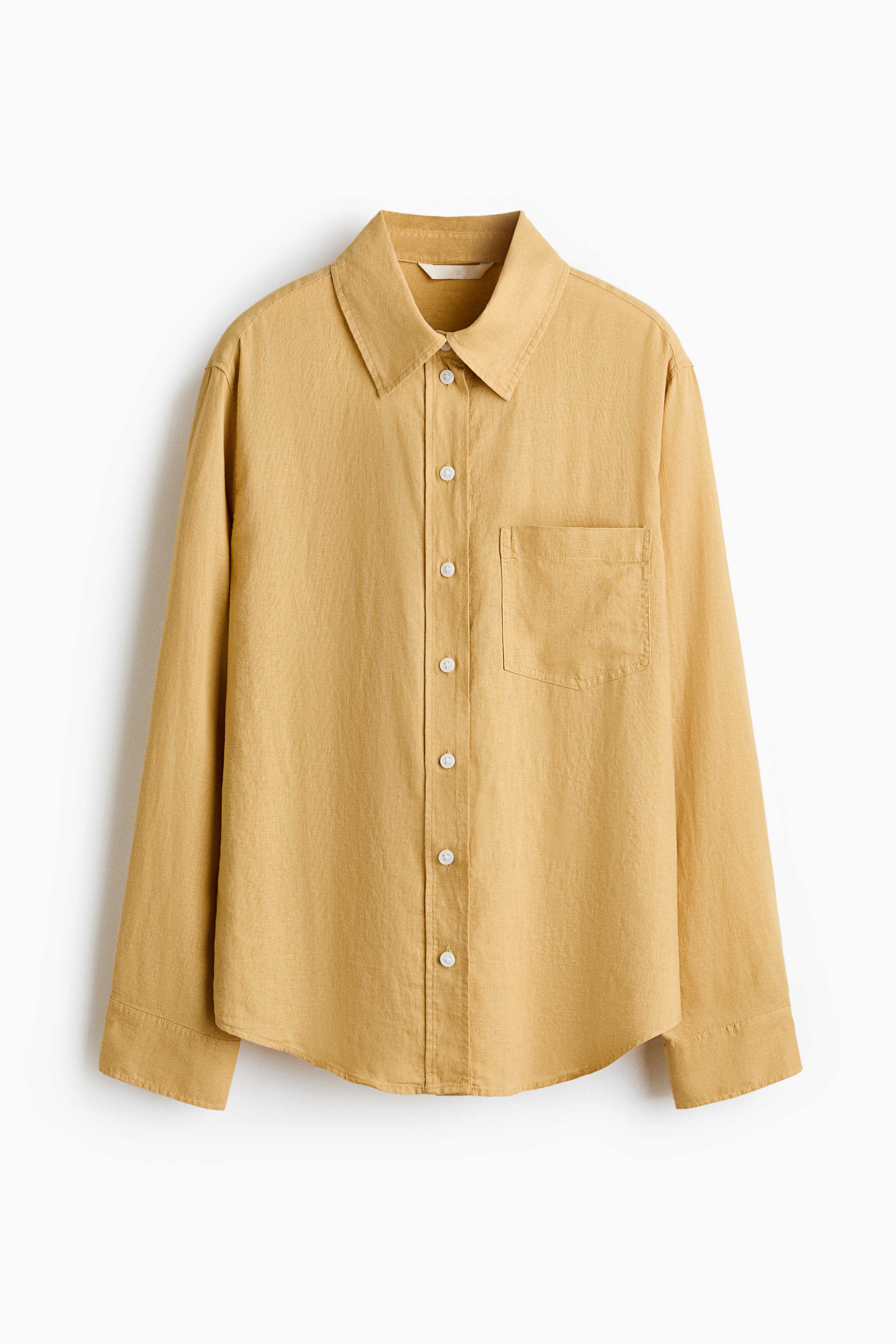 Linen-blend shirt - Yellow/Light purple