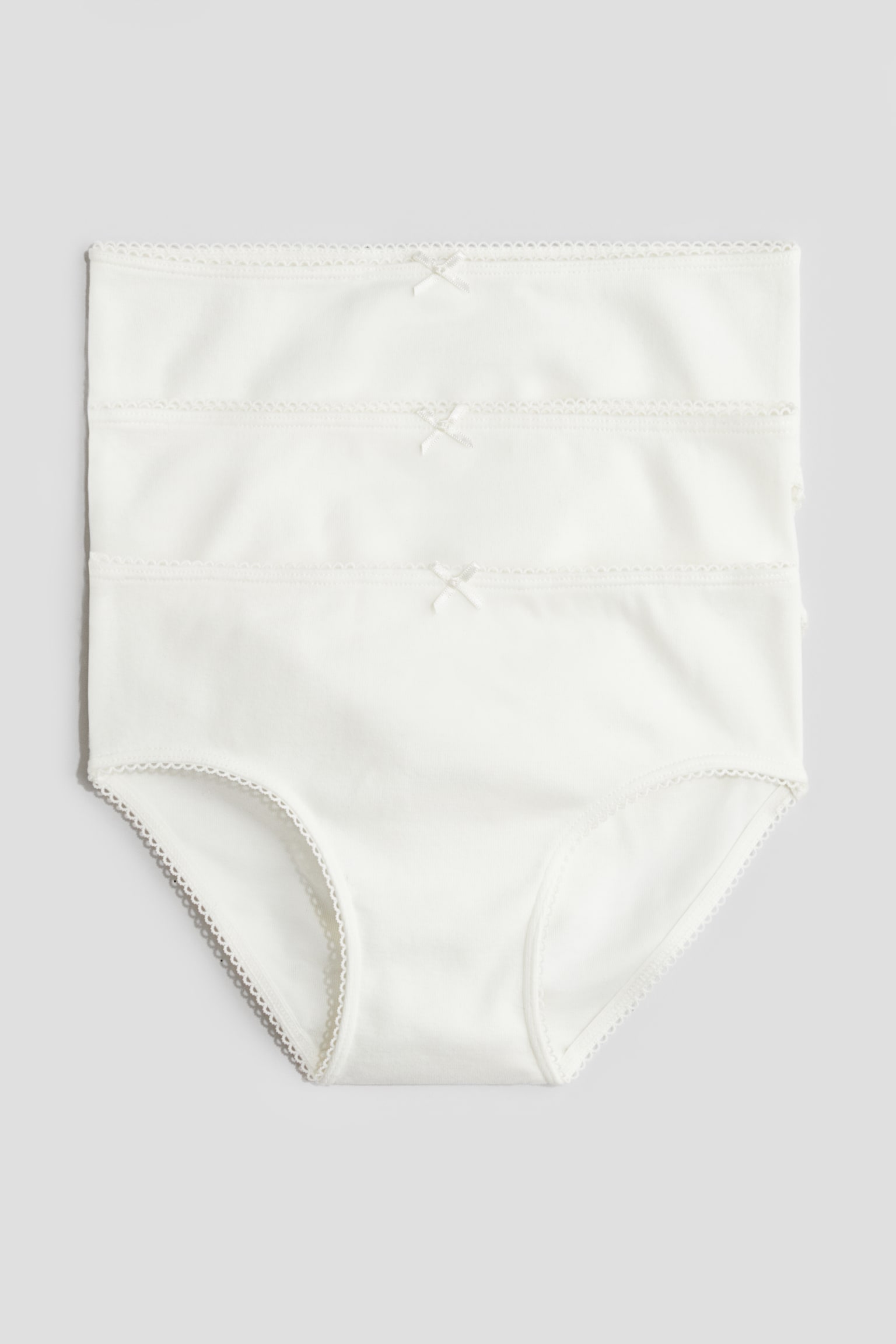 3-pack cotton briefs - ホワイト/ベージュ／フローラル - 3