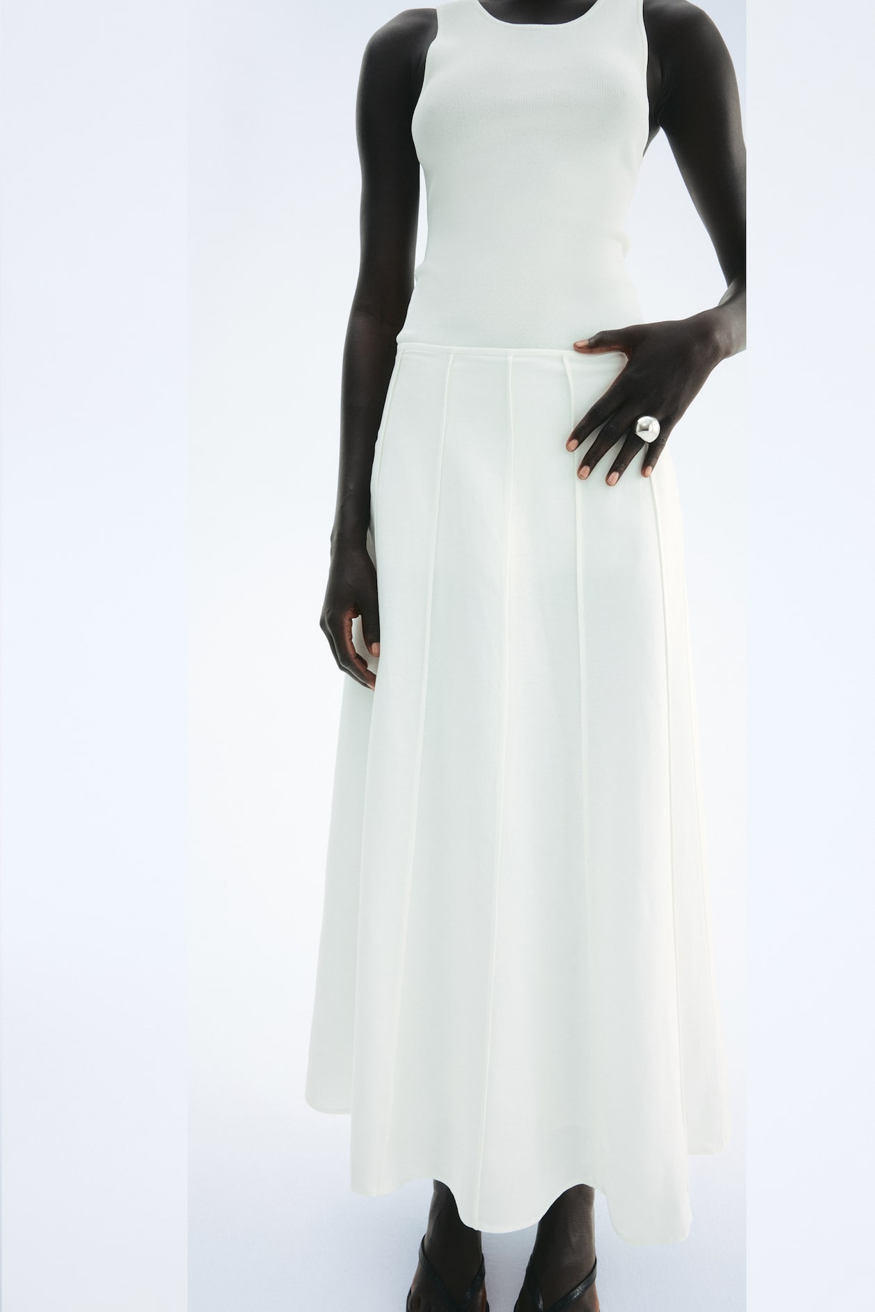 Flared Linen-Blend Skirt - image 3