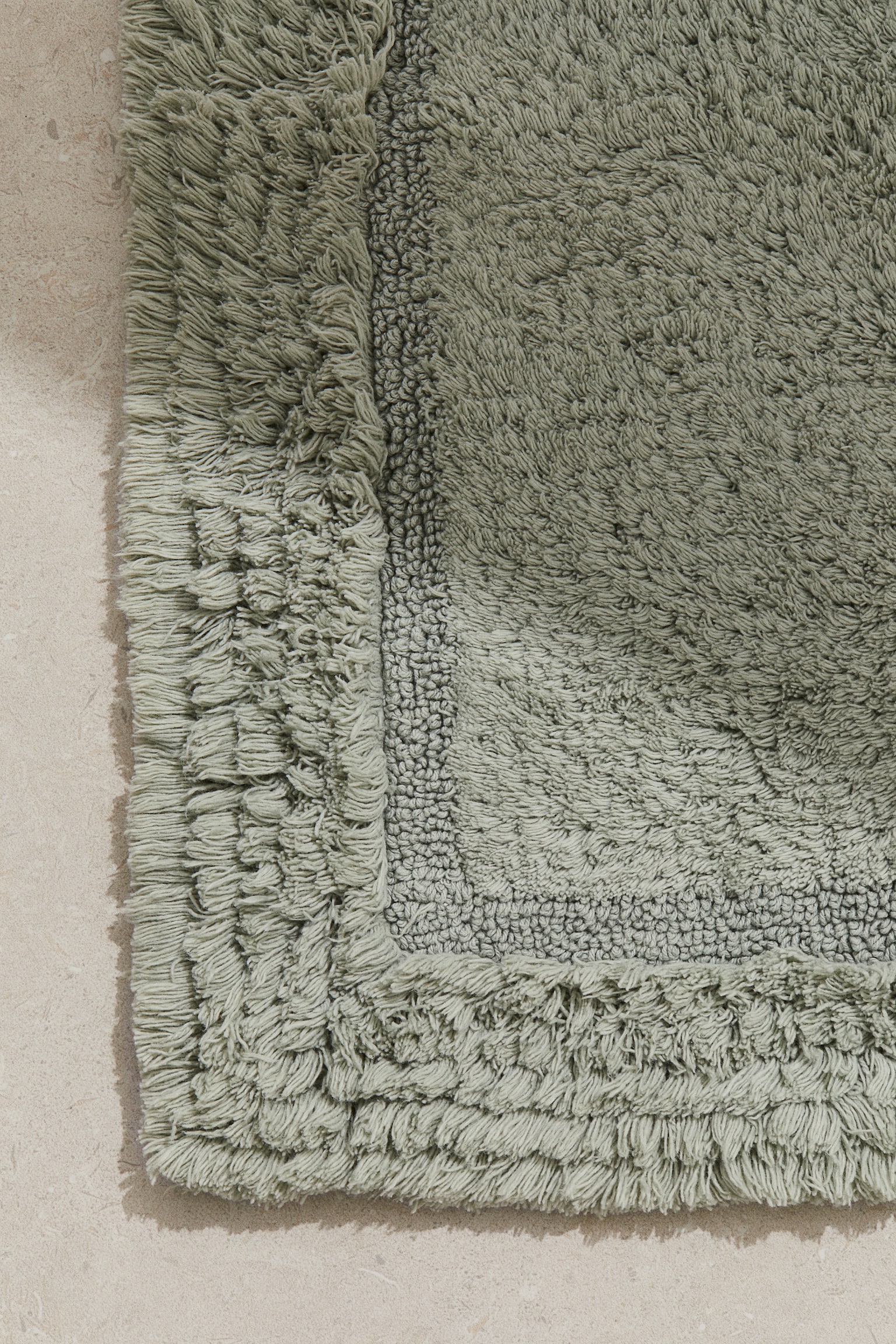 Tufted cotton bath mat - Light green/Light beige - 2