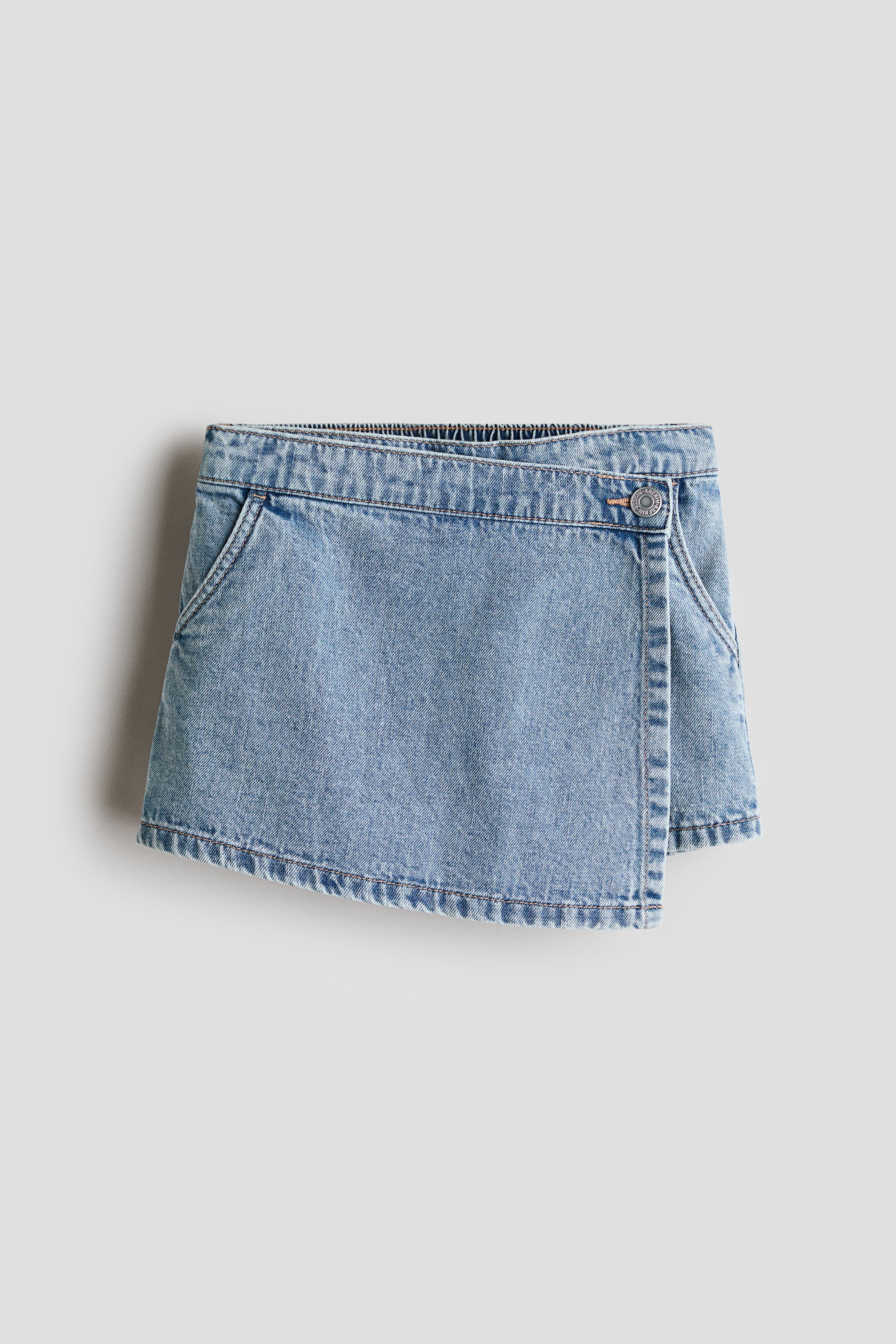 H & M - Denimskort im Wickelschnitt - Blau - Kinder