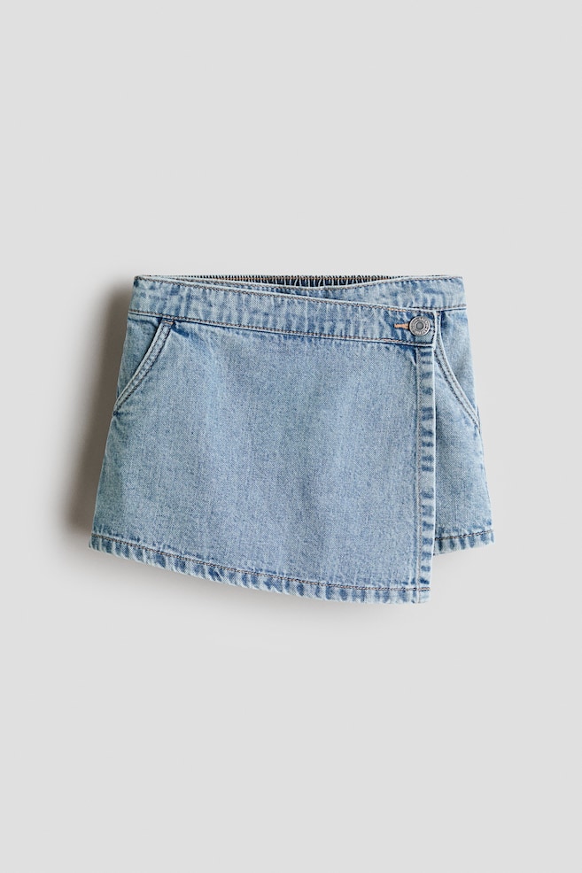 Denim Wrap Skort - Light denim blue/Denim blue - 1