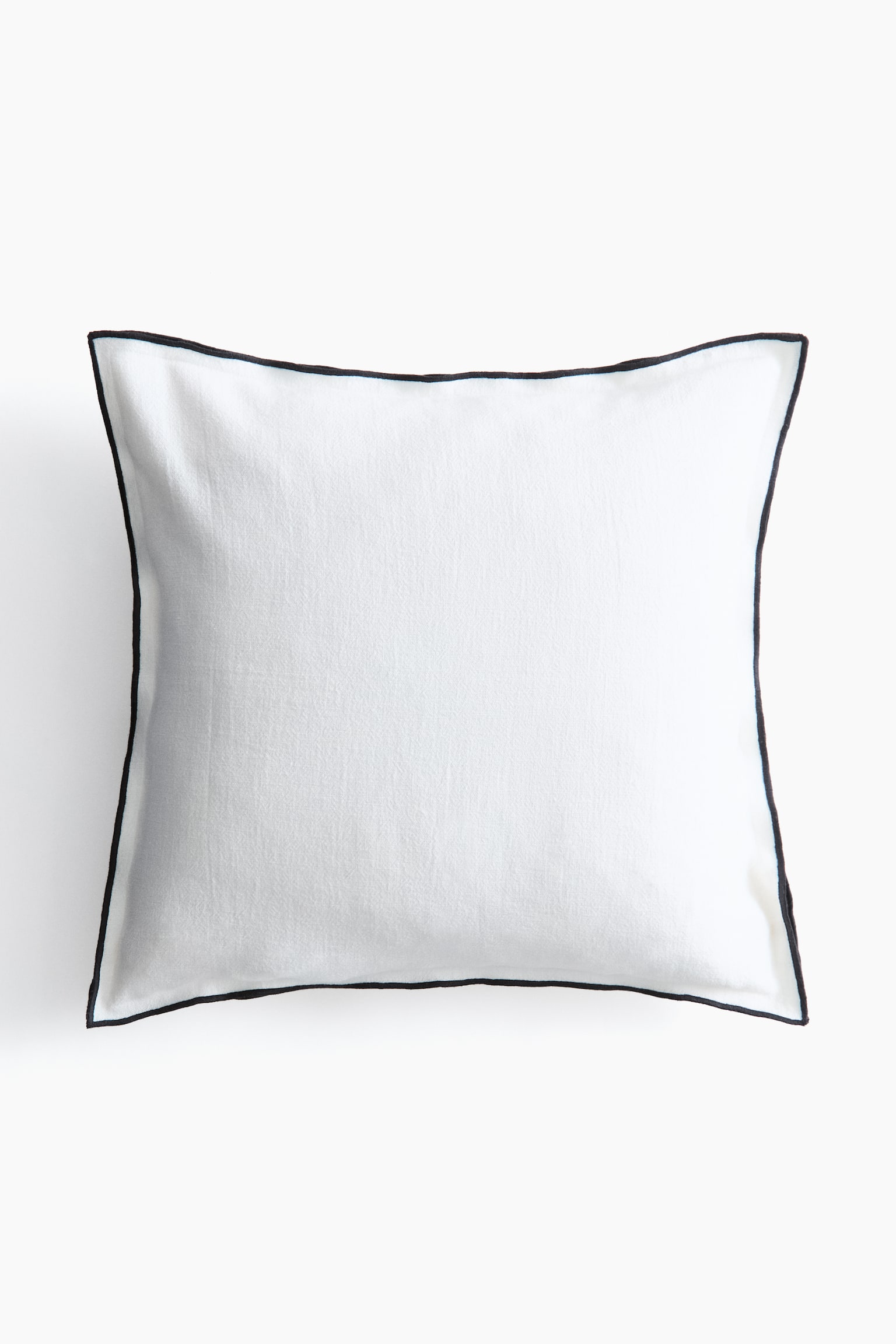 Linen-blend cushion cover - ホワイト/ライトベージュ