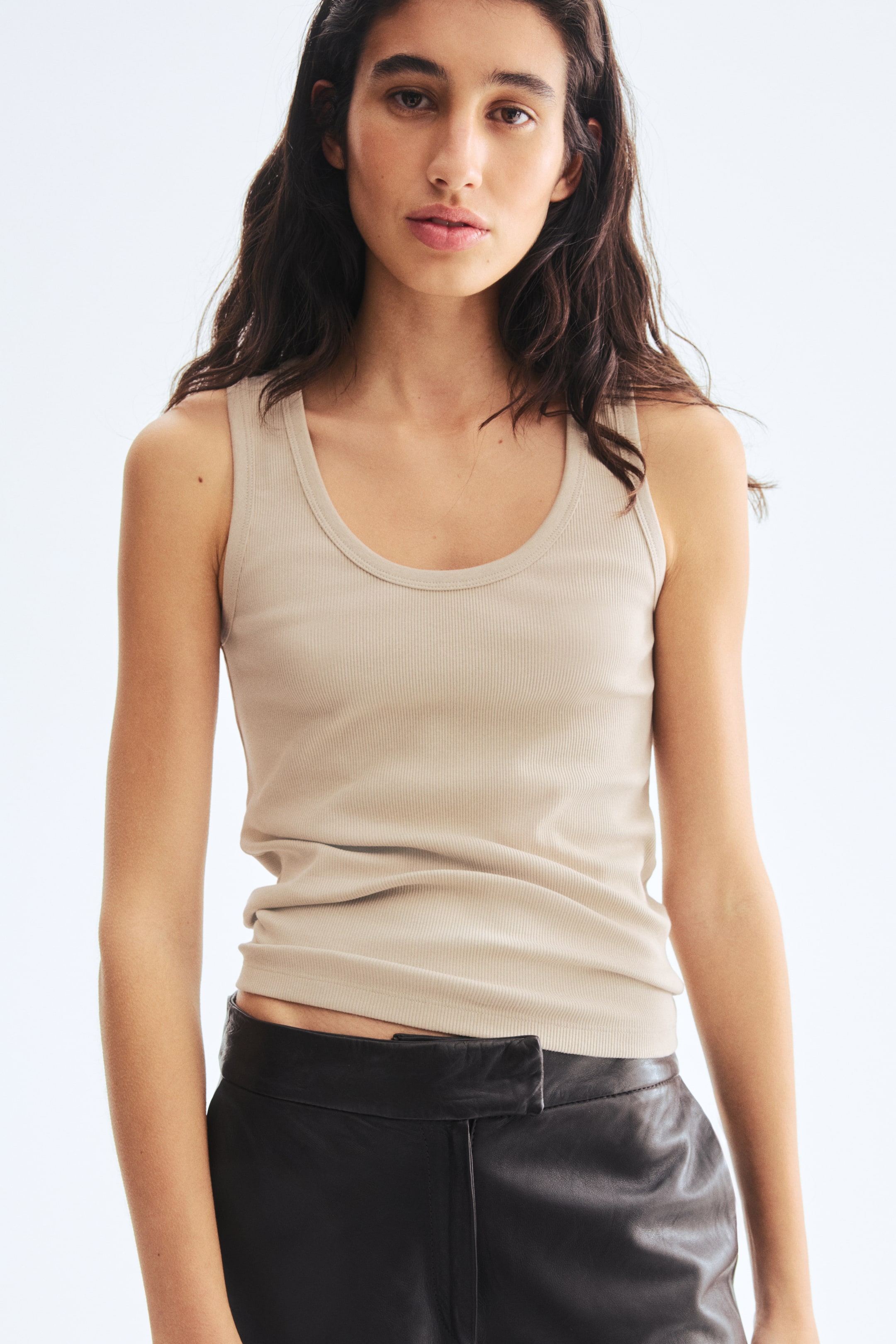 Ribbed Cotton Tank Top