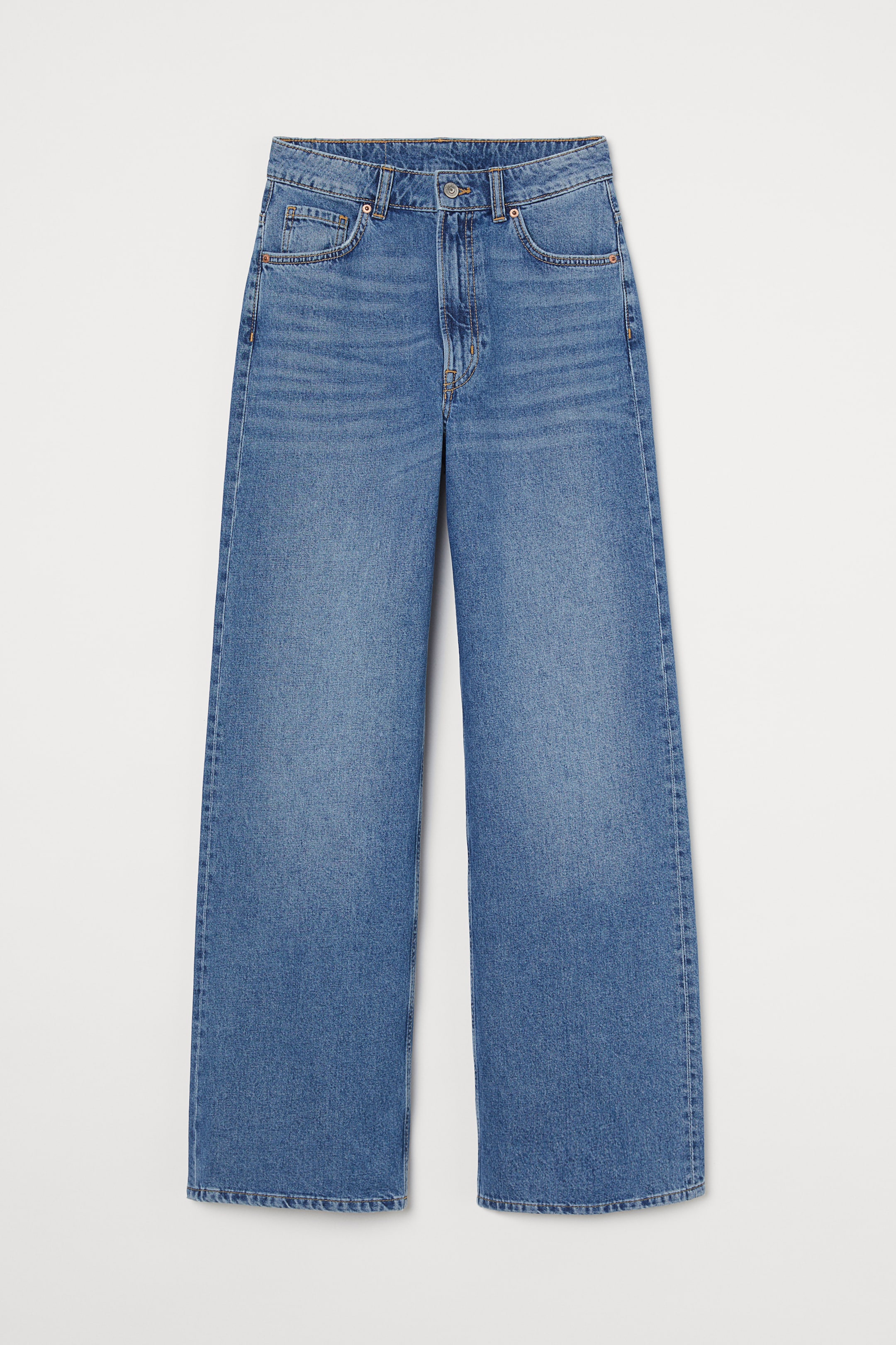 Wide High Jeans - High waist - Long - Blue - Ladies | H&M GB