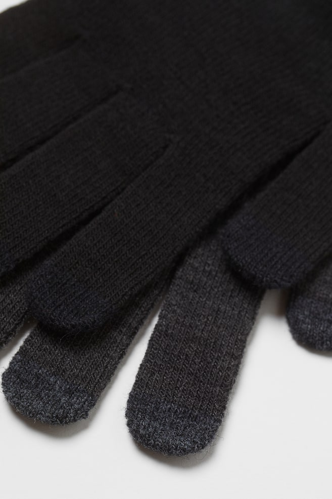 2-pack smartphone gloves - Dark grey marl/Black - 2