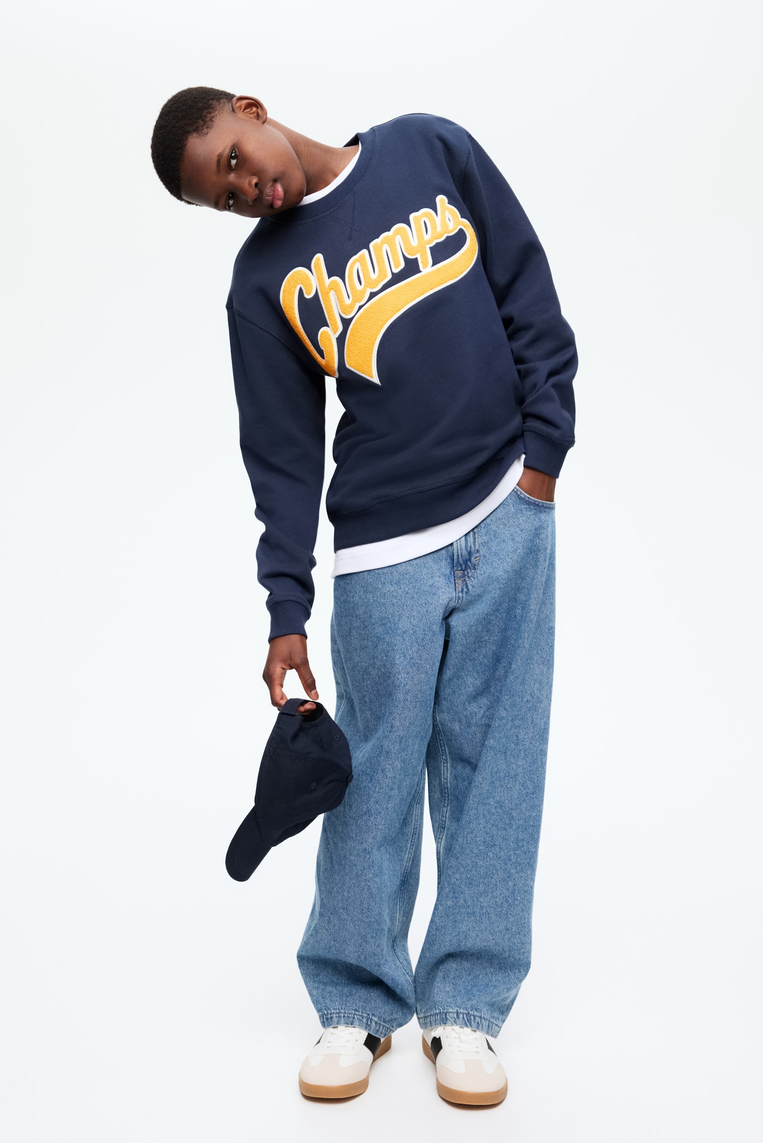 סווטשירט עם מוטיב - כחול נייבי/Champs - 3