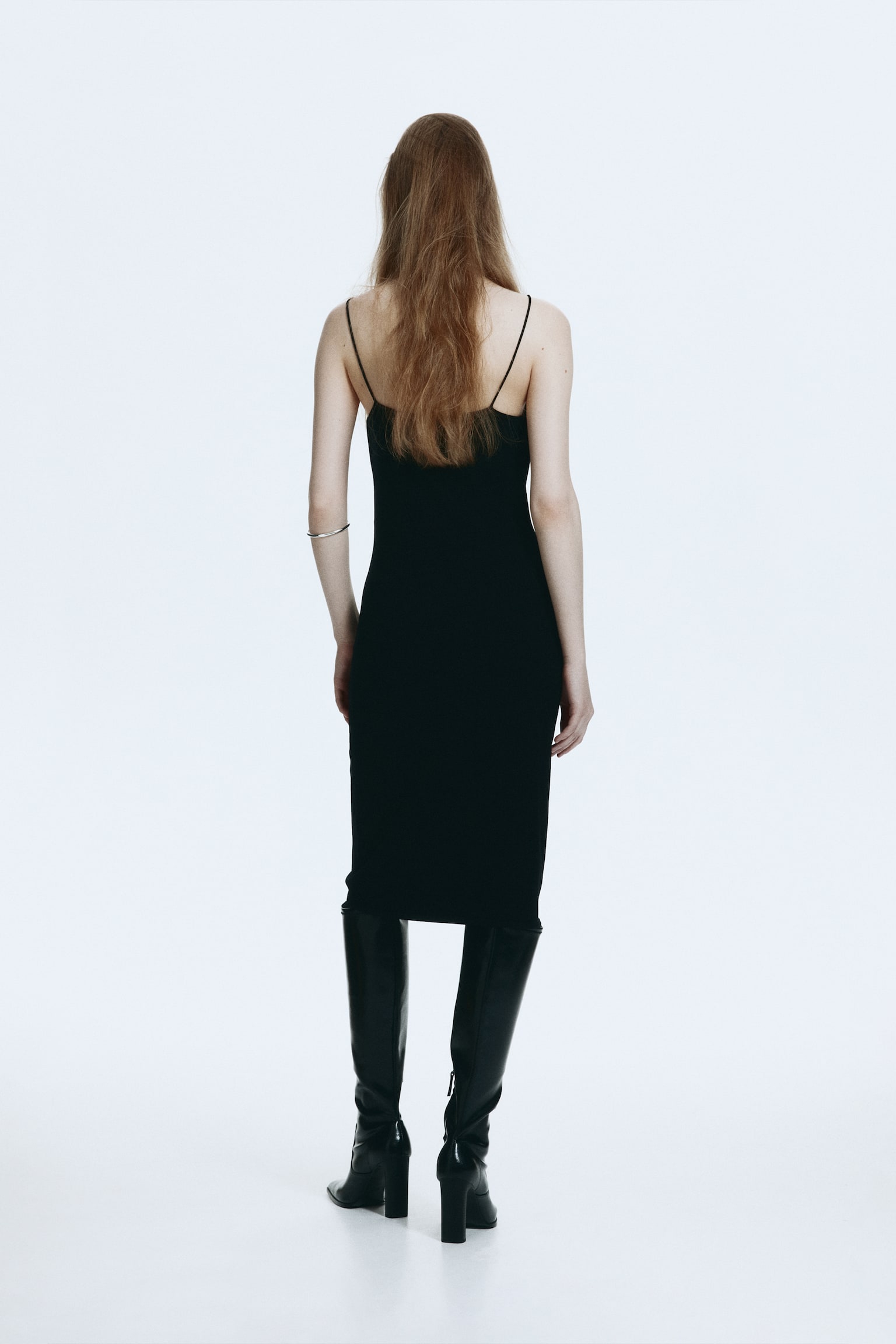 Abito con inserti in pizzo - Nero - 4