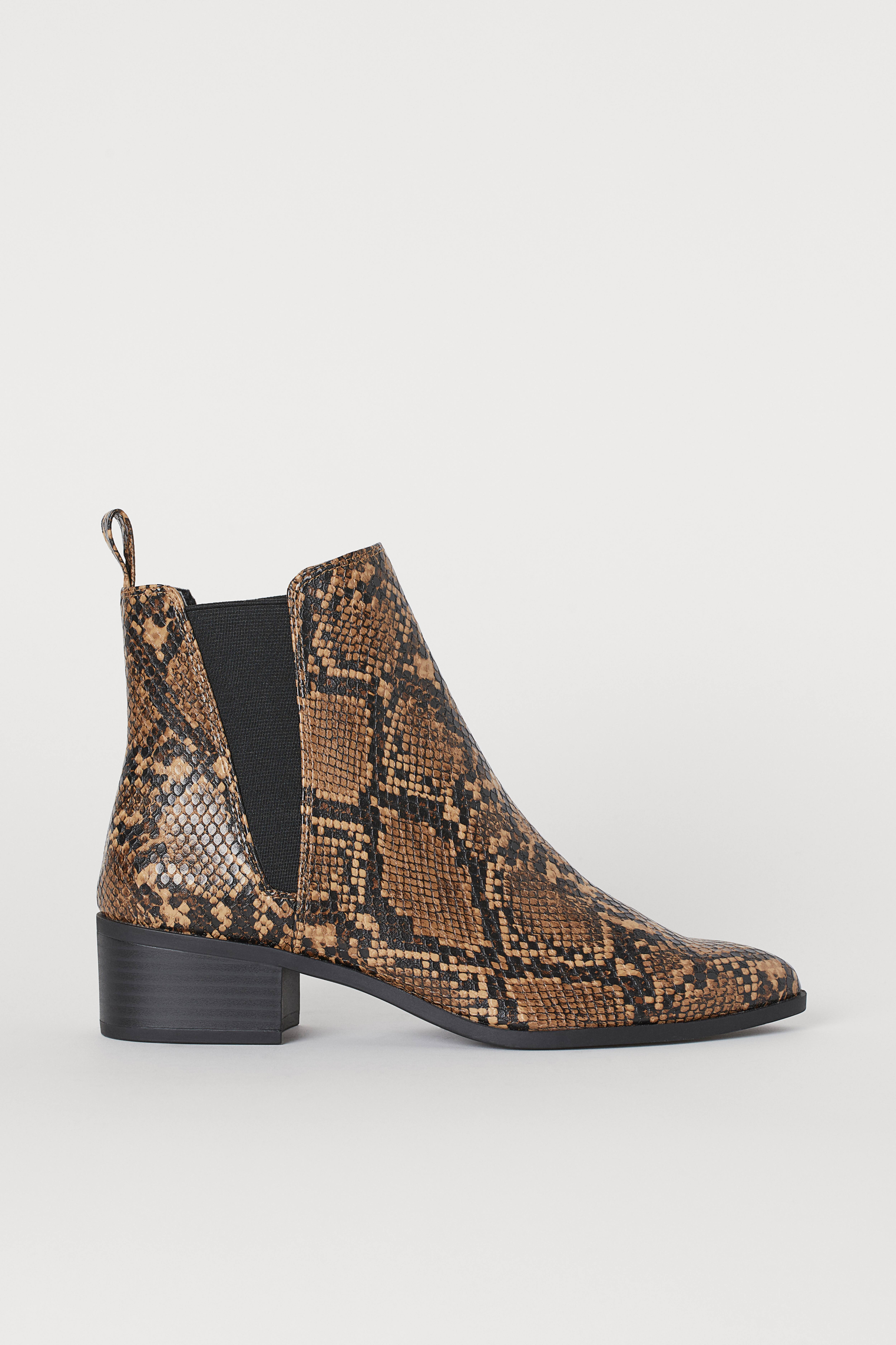 Brown snakeskin booties best sale