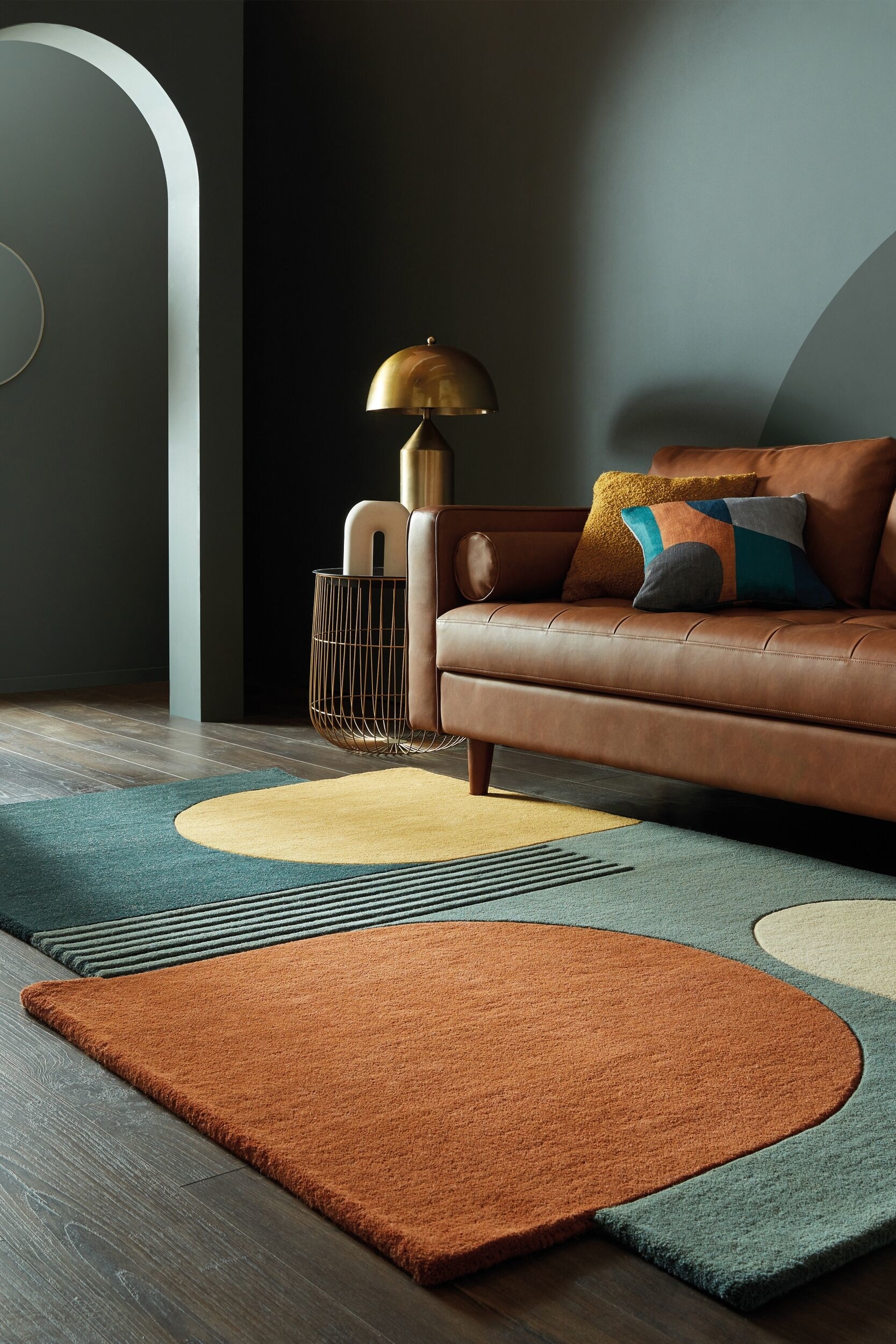 Tappeto Astratto In Lana Lozenge - Multi/Verde/multi